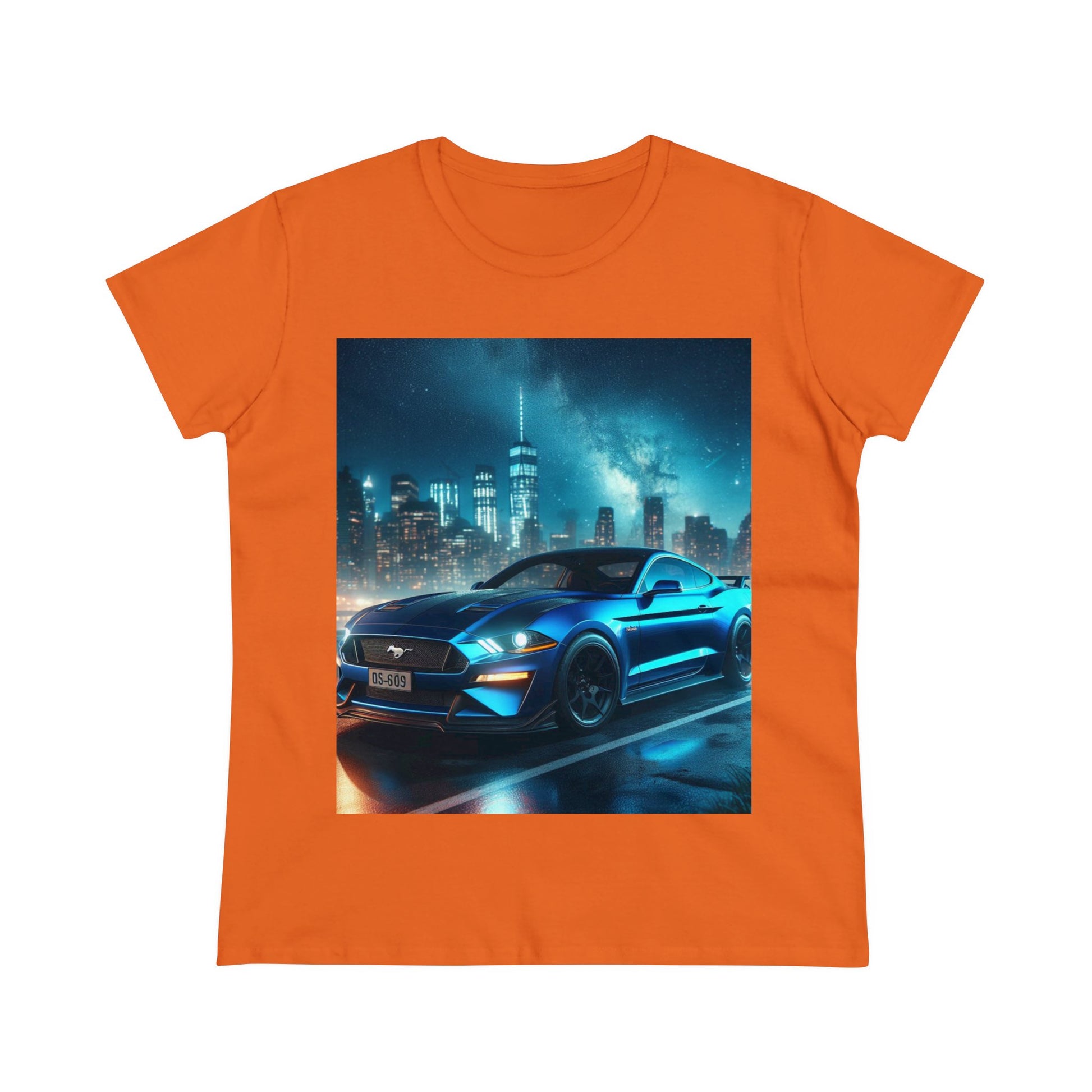 Blue Mustang T-Shirt T-Shirt Printify Orange S