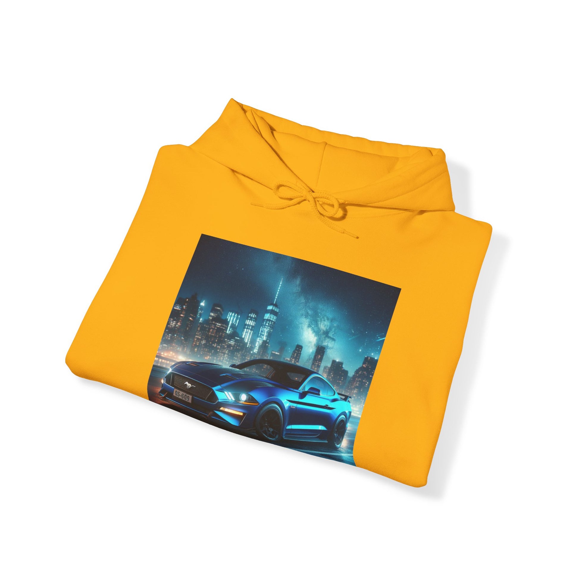 Blue Mustang Hoodie Hoodie Printify