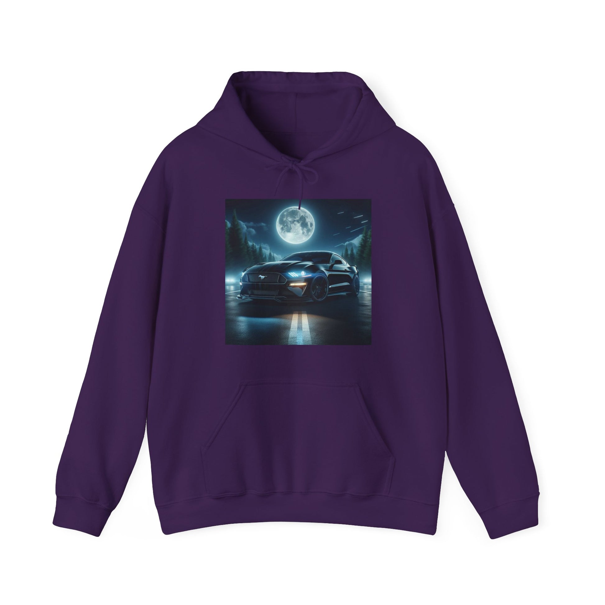 Black Mustang Hoodie Hoodie Printify Purple S