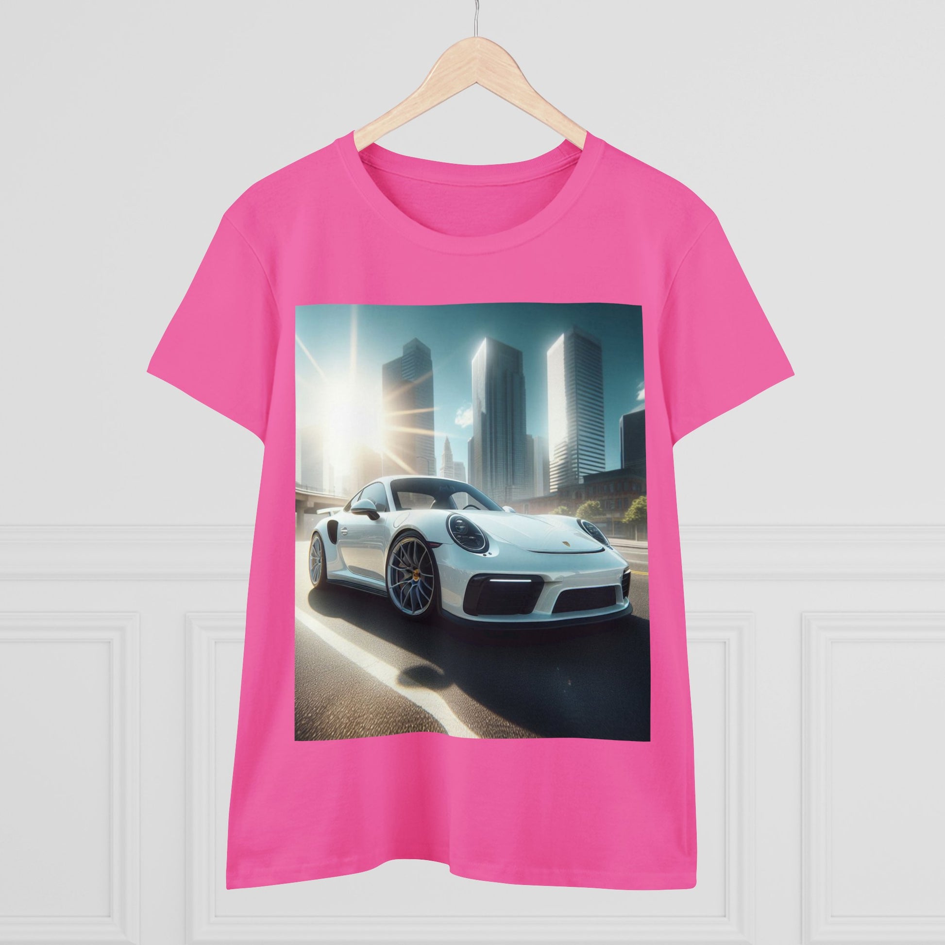 White Porsche T-Shirt T-Shirt Printify
