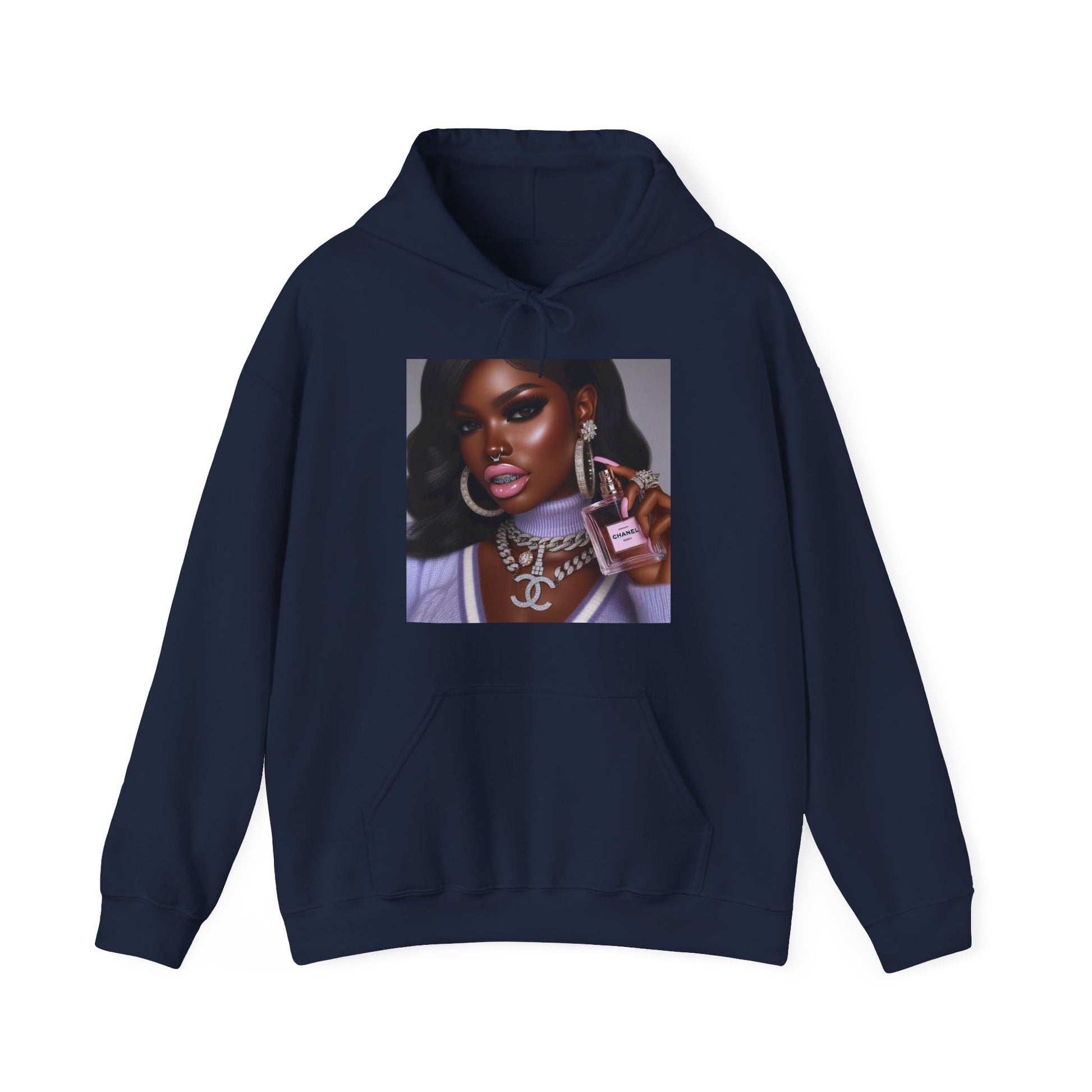 Chanel Please Hoodie Hoodie Printify Navy S