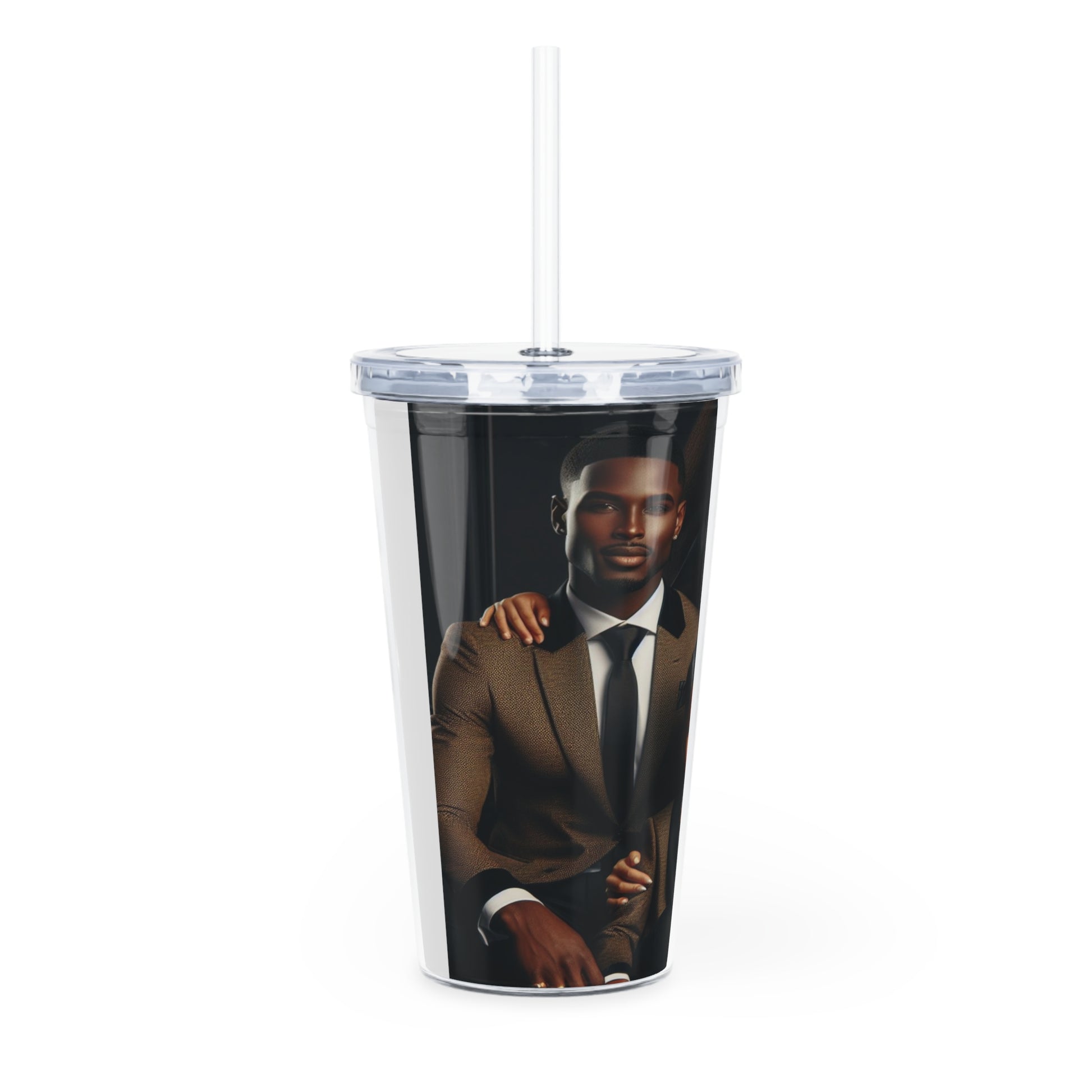 Family Portrait Tumbler with Straw Mug Printify