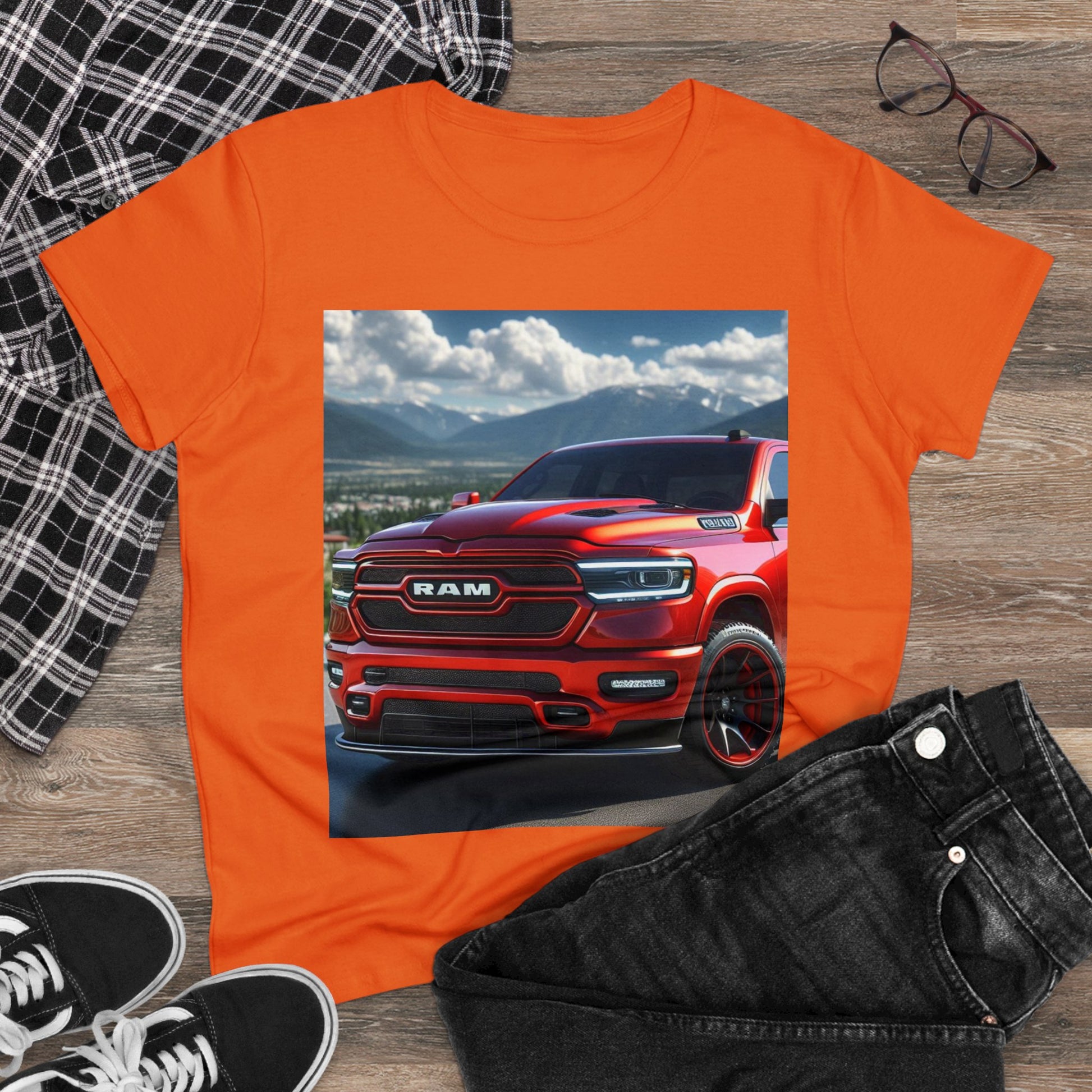 Red Dodge Ram T-Shirrt T-Shirt Printify