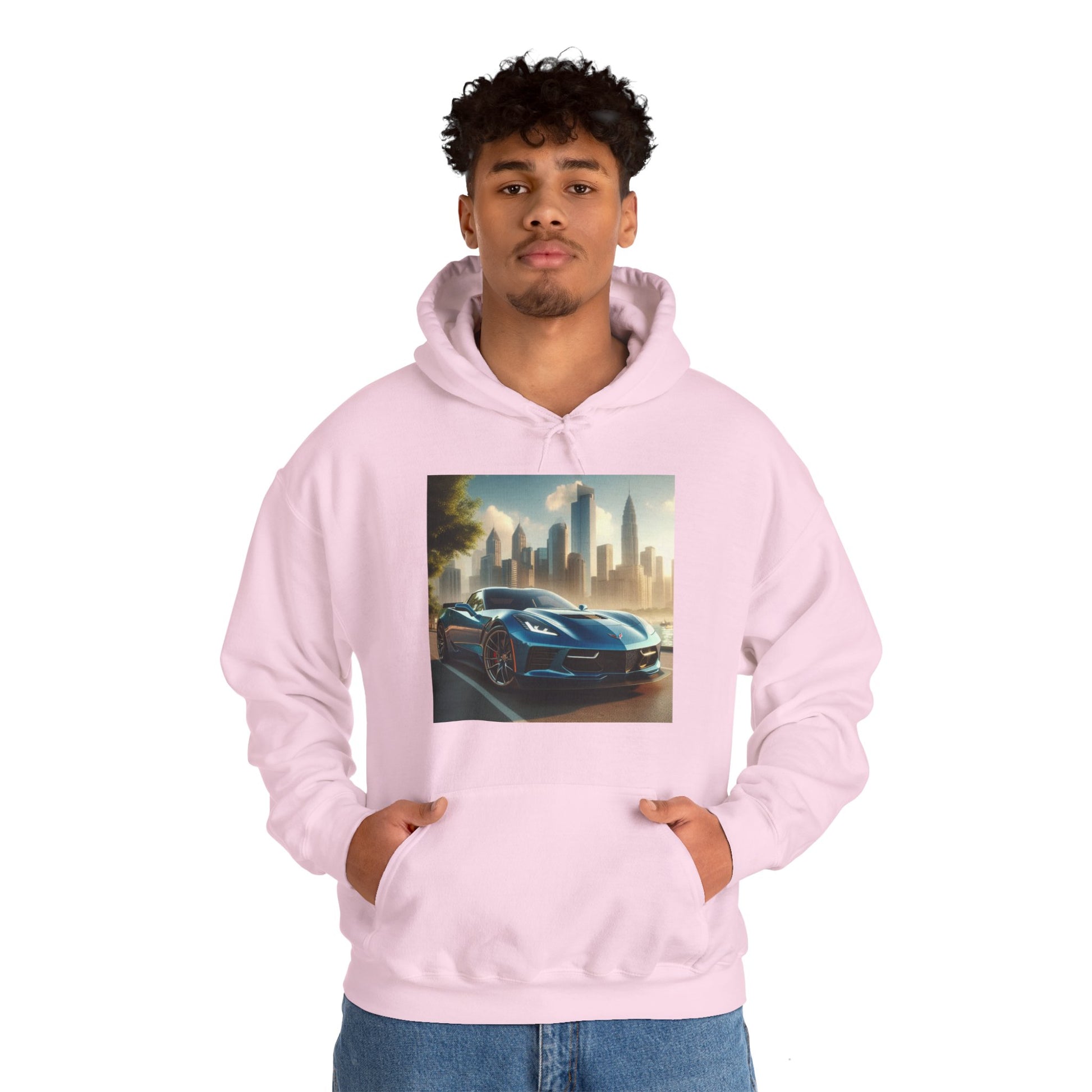 Blue Corvette Hoodie Hoodie Printify