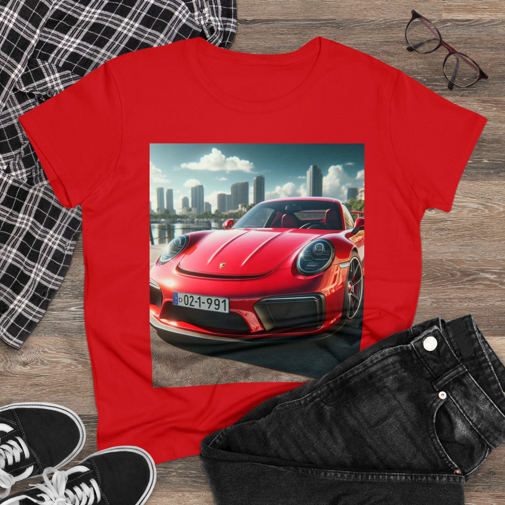 Red Porsche T-Shirt T-Shirt Printify