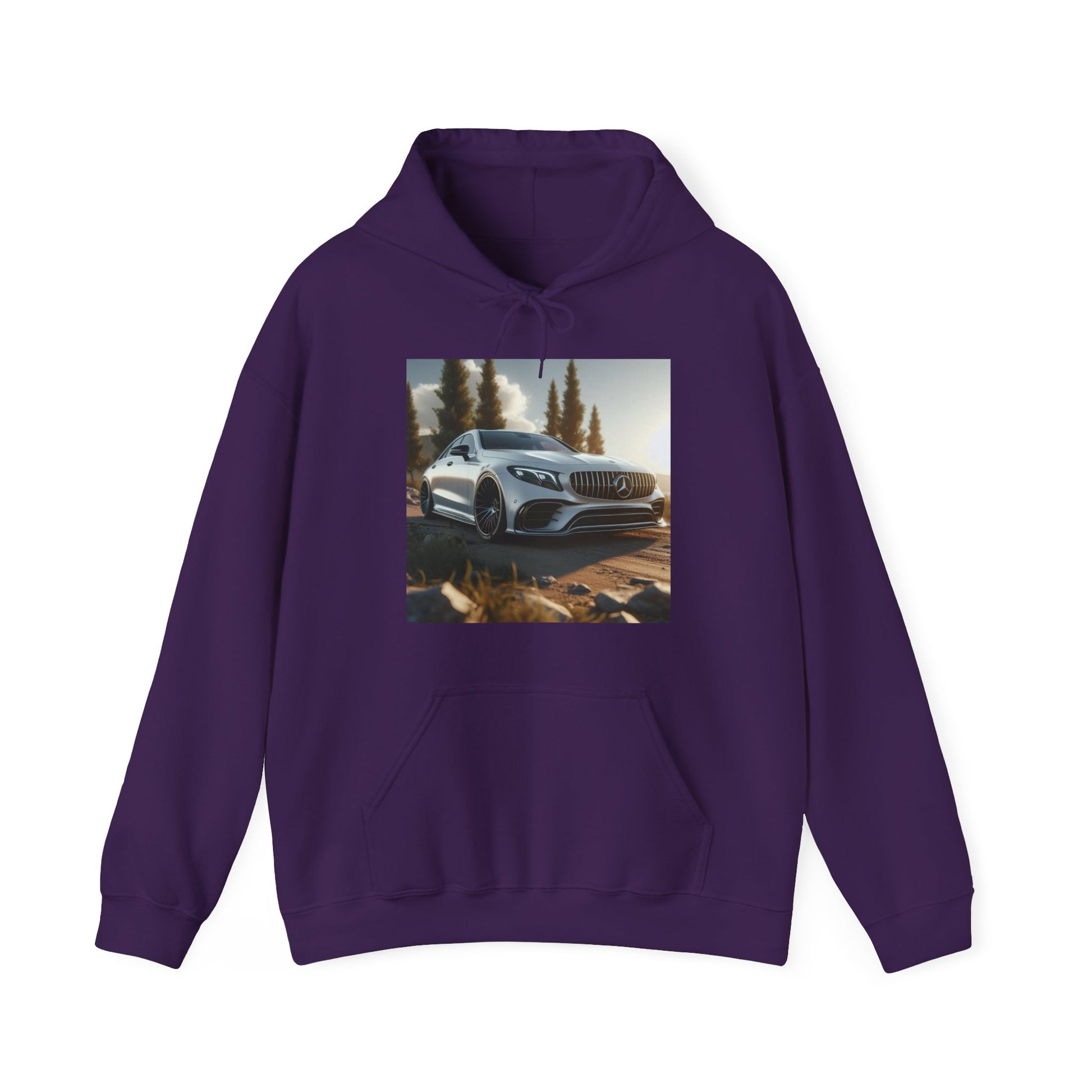 White Mercedes Hoodie Hoodie Printify Purple S