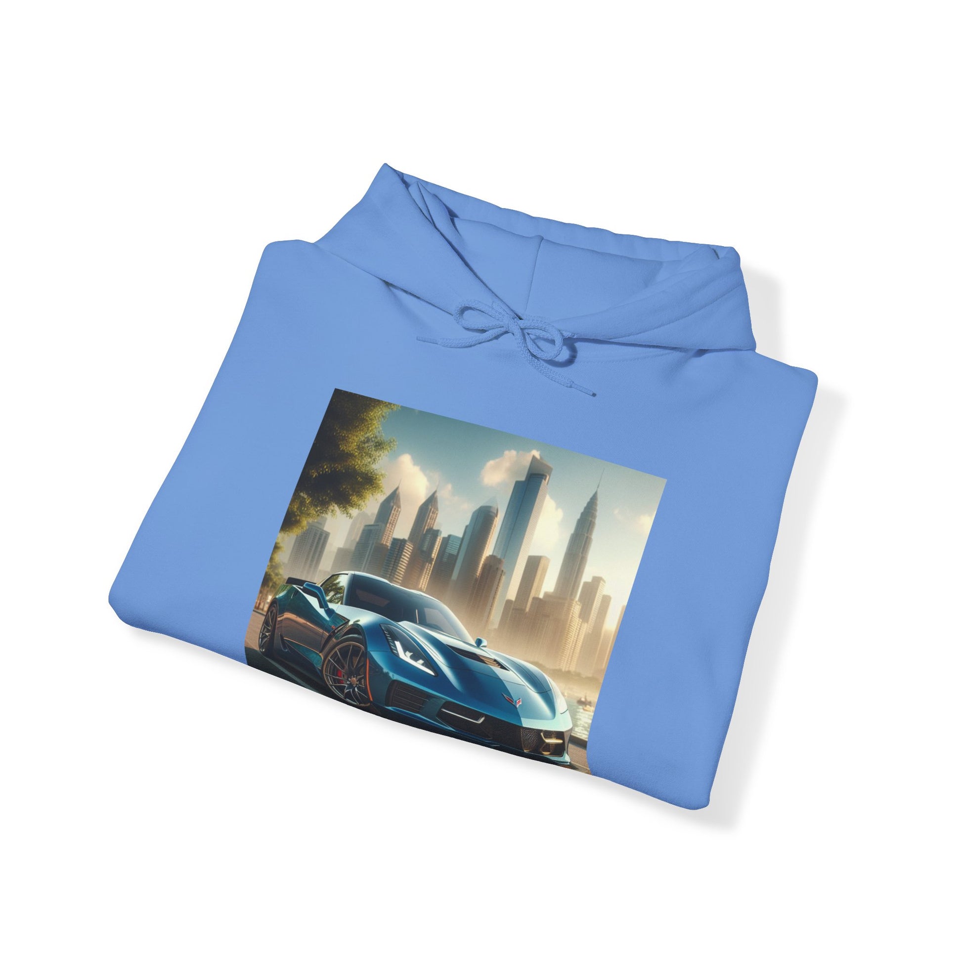 Blue Corvette Hoodie Hoodie Printify