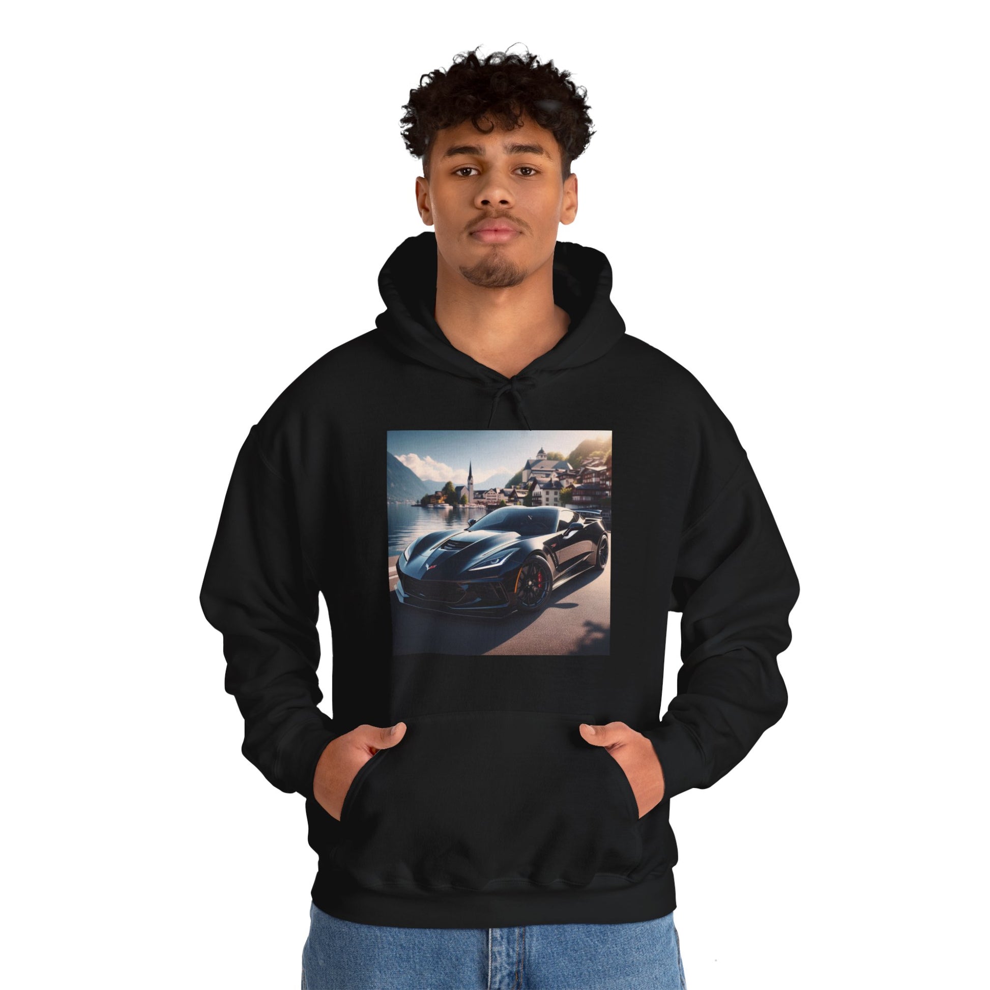 Black Corvette Hoodie Hoodie Printify