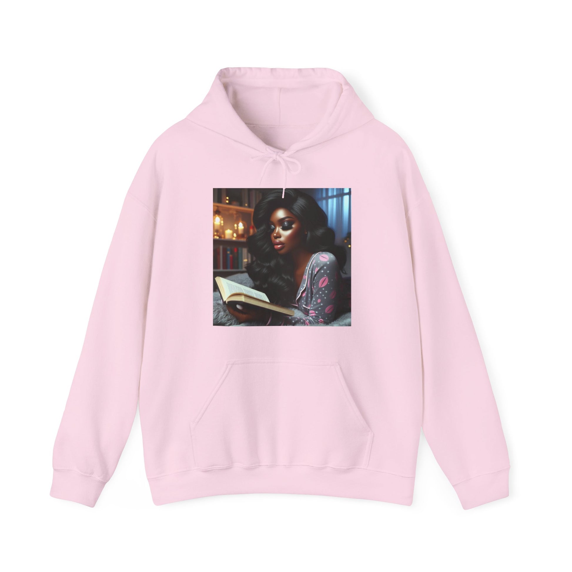 Late Night Book Hoodie Hoodie Printify Light Pink S