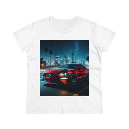 Red Mustang T-Shirt T-Shirt Printify White S