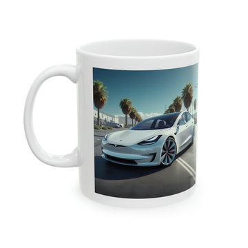 White Tesla Mug Mug Printify 11oz