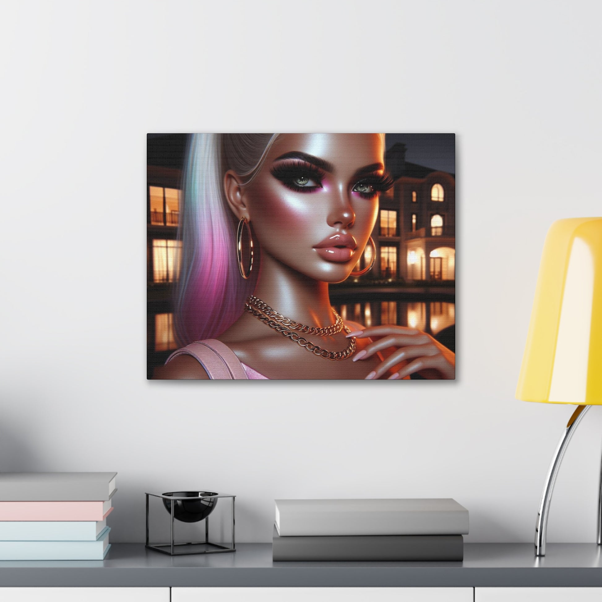 Pink at Night Canvas Canvas Printify 20″ x 16″ (Horizontal) 0.75''