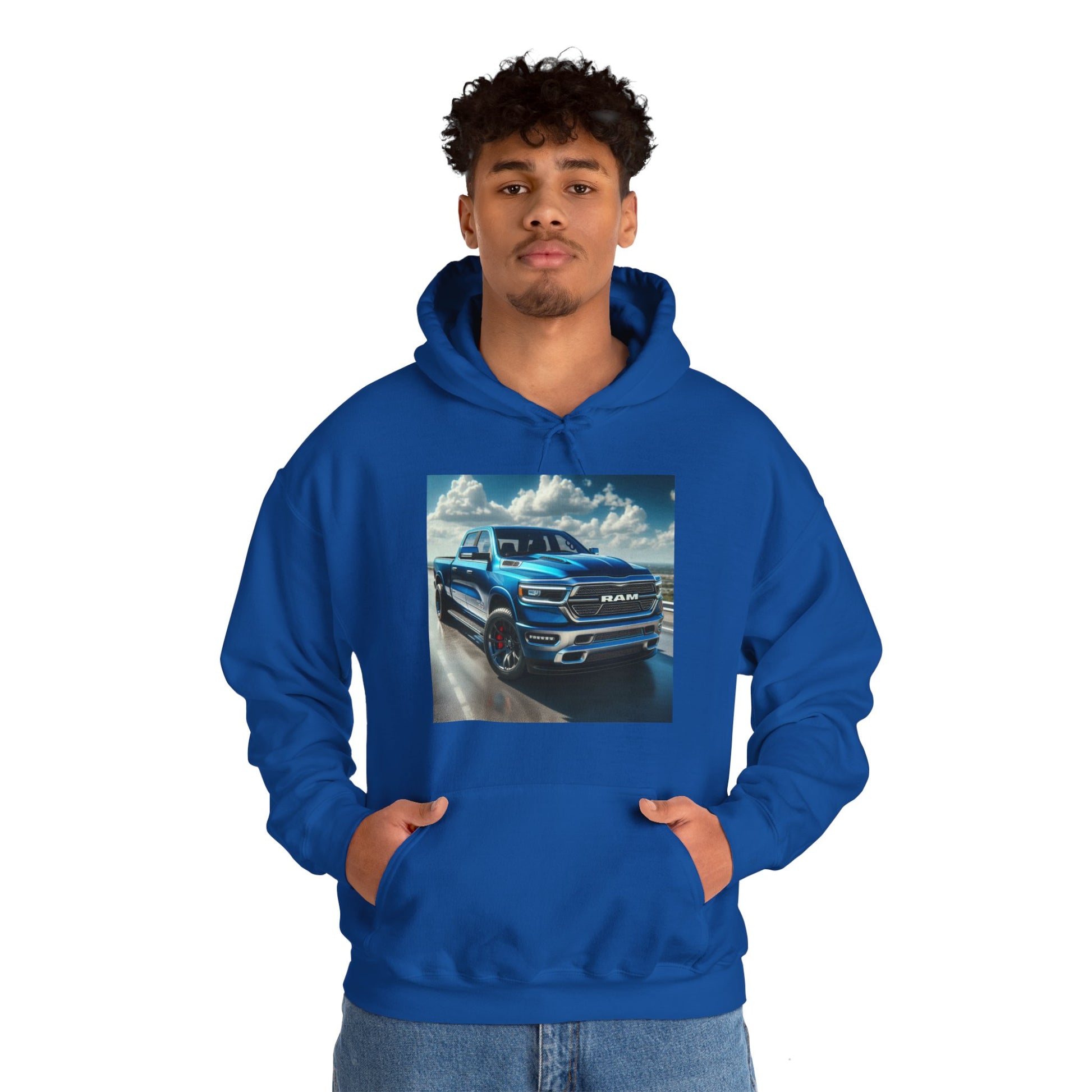 Blue Dodge Ram Hoodie Hoodie Printify