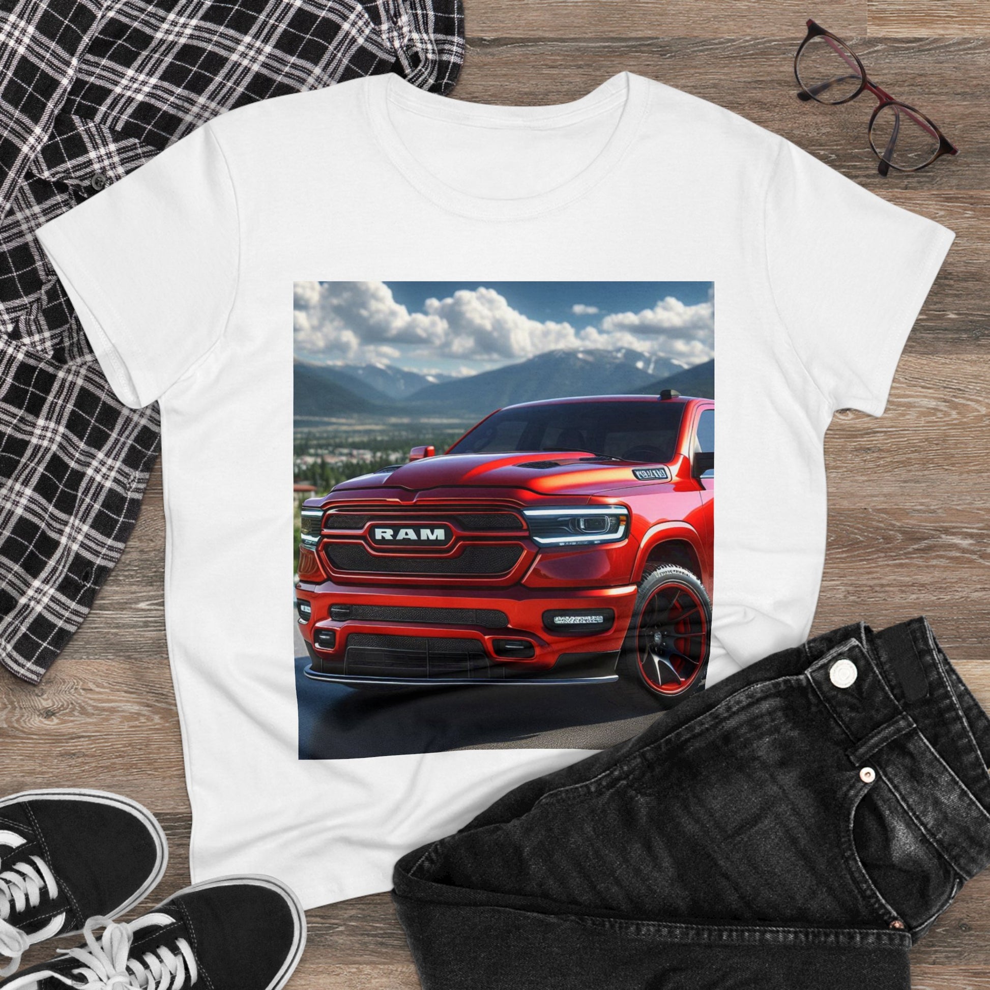 Red Dodge Ram T-Shirrt T-Shirt Printify