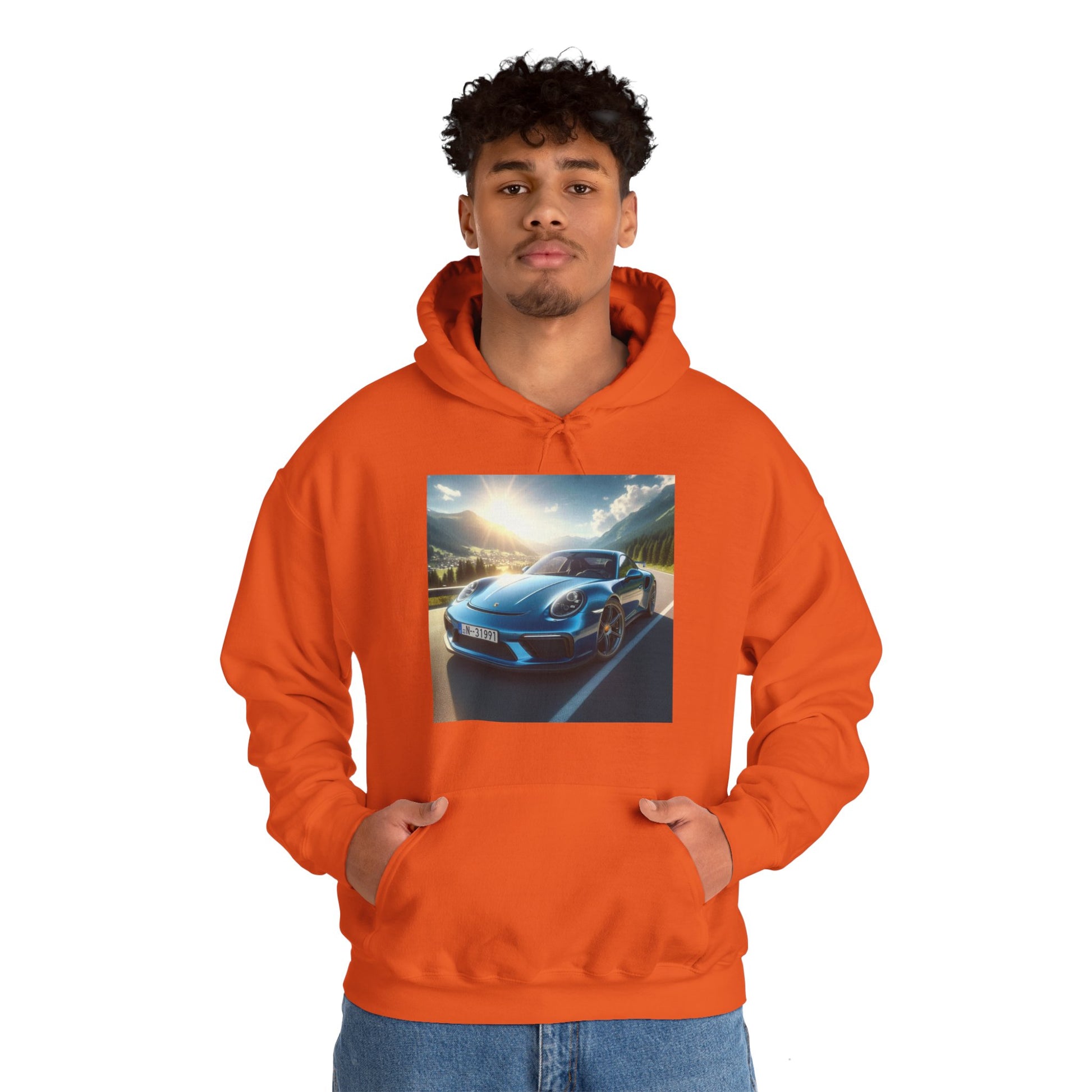 Blue Porsche Hoodie Hoodie Printify
