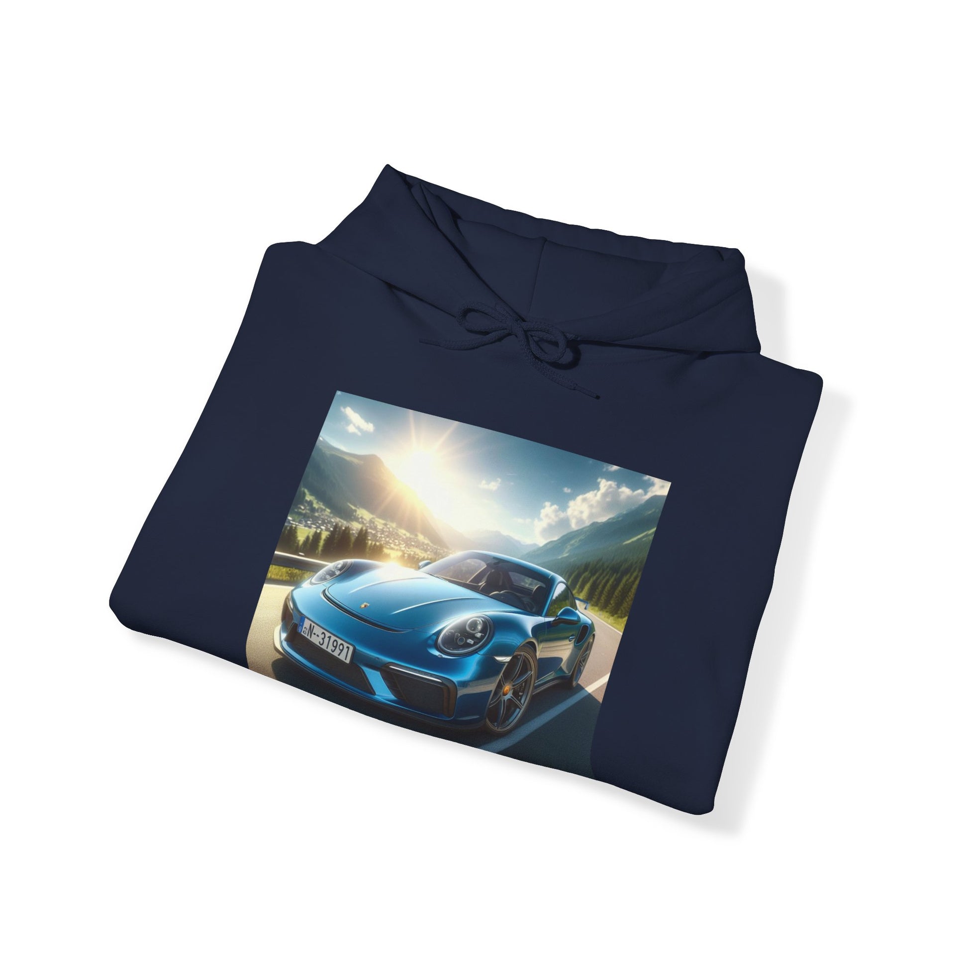 Blue Porsche Hoodie Hoodie Printify