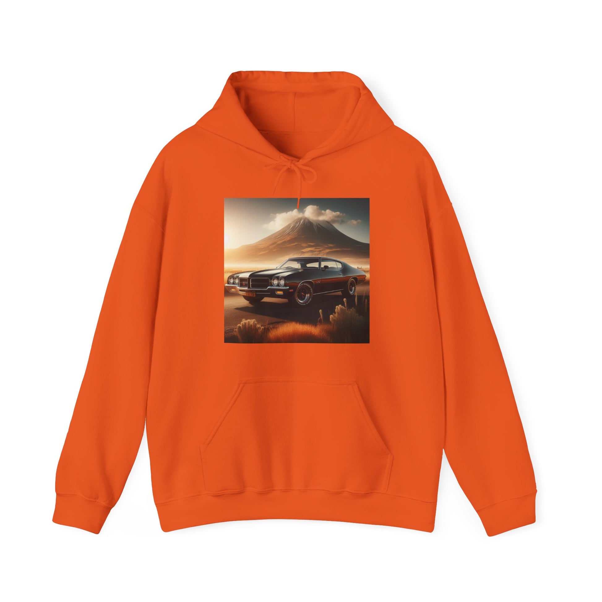 1972 Black Buick Gran Sport Hoodie Hoodie Printify Orange S