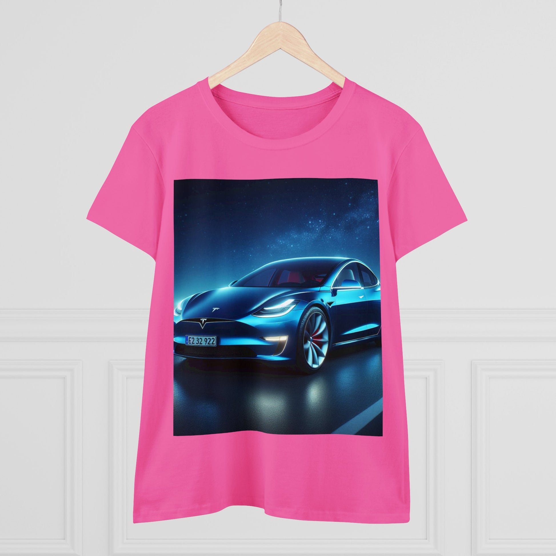 Blue Tesla T-Shirt T-Shirt Printify