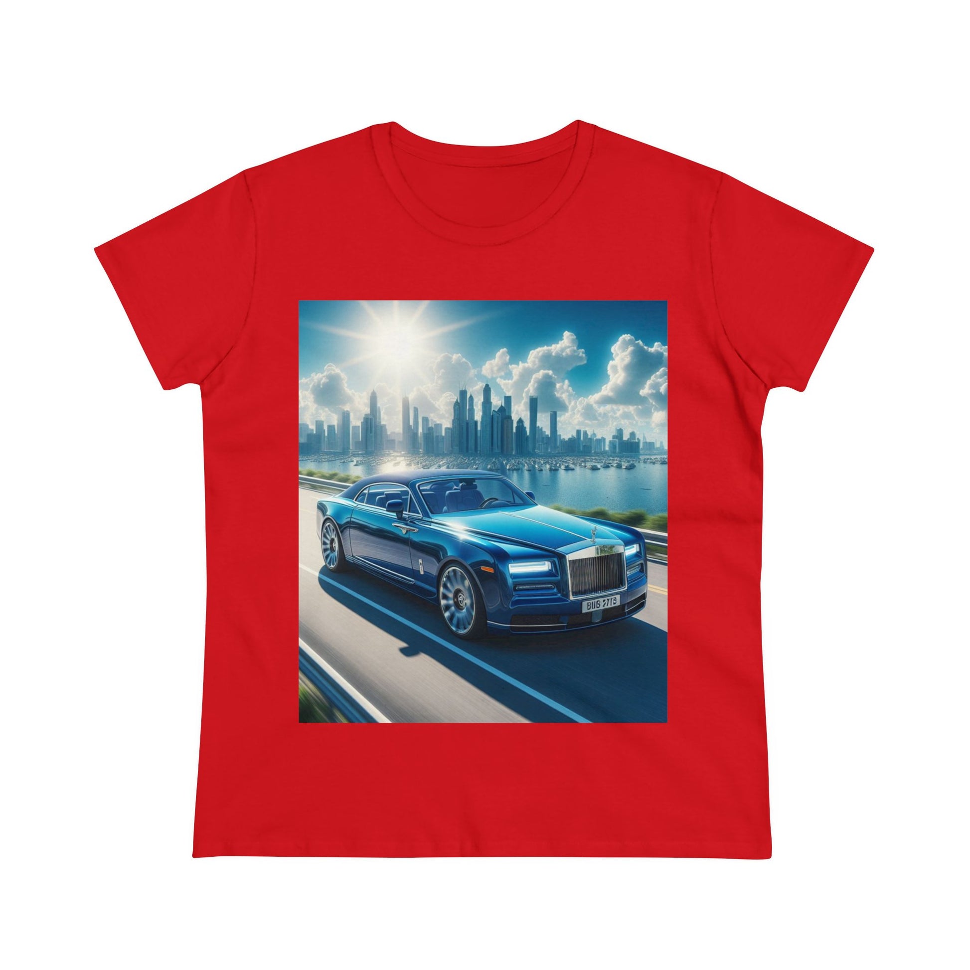 Blue Rolls Royce T-Shirt T-Shirt Printify Red S