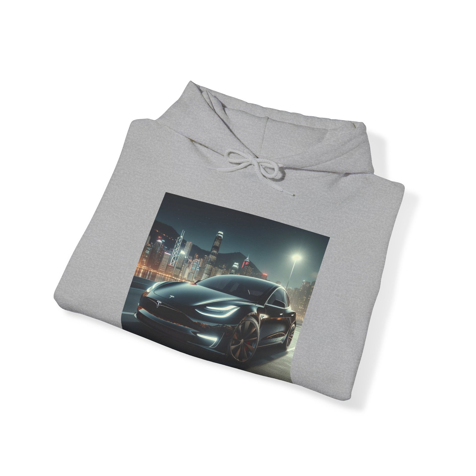 Black Tesla Hoodie Hoodie Printify