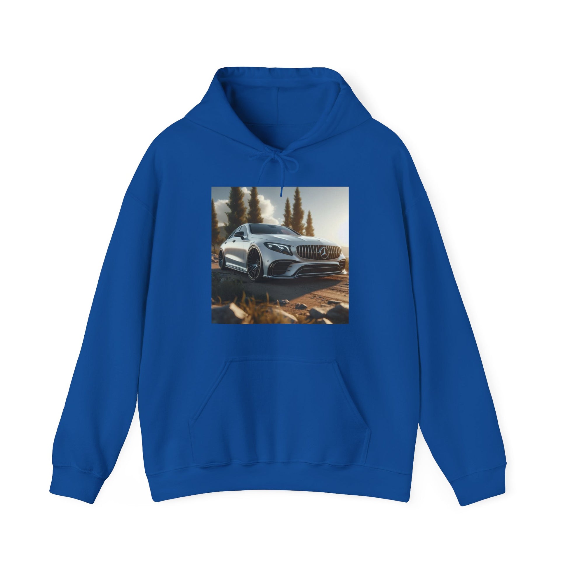 White Mercedes Hoodie Hoodie Printify Royal S