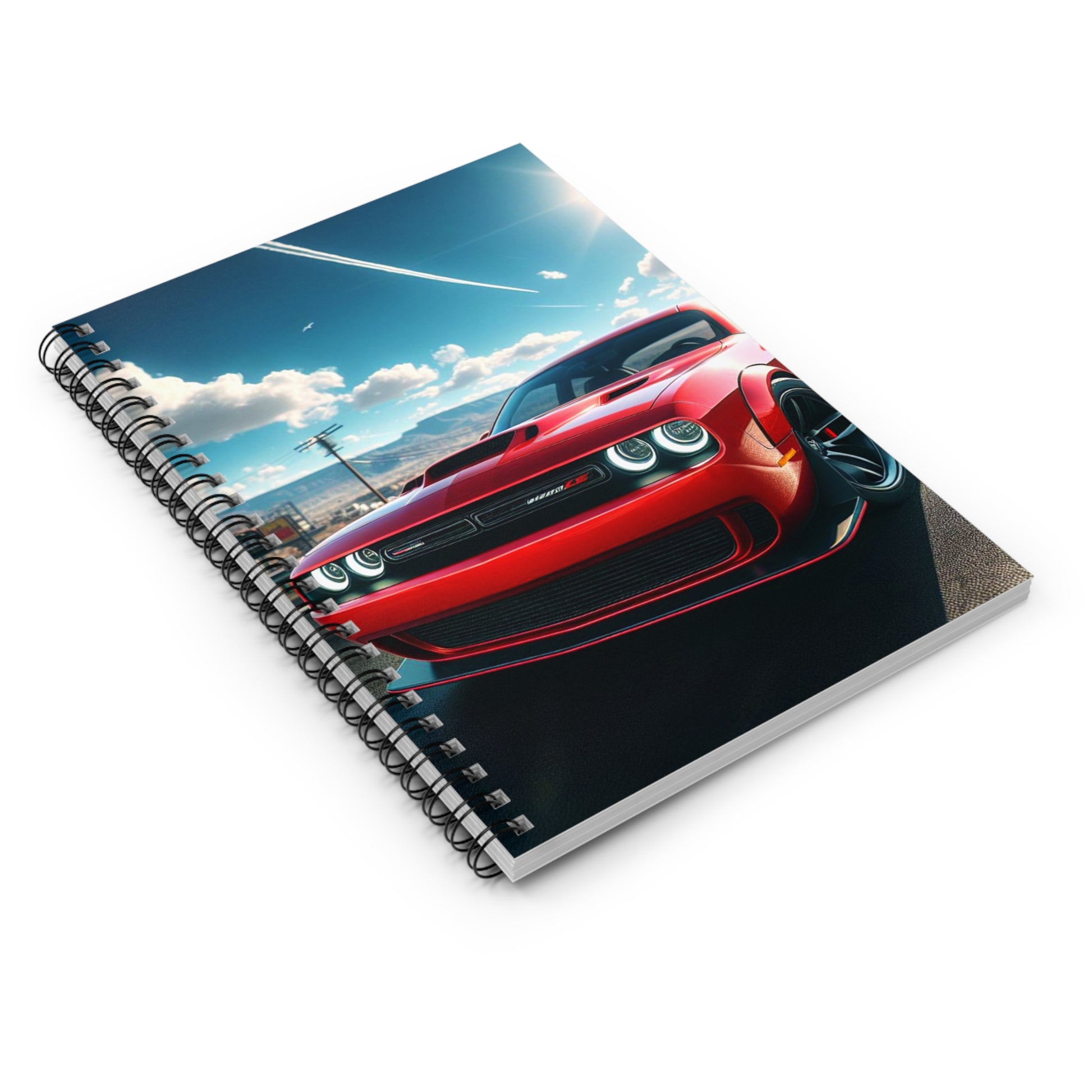 Red Challenger Spiral Notebook Paper products Printify