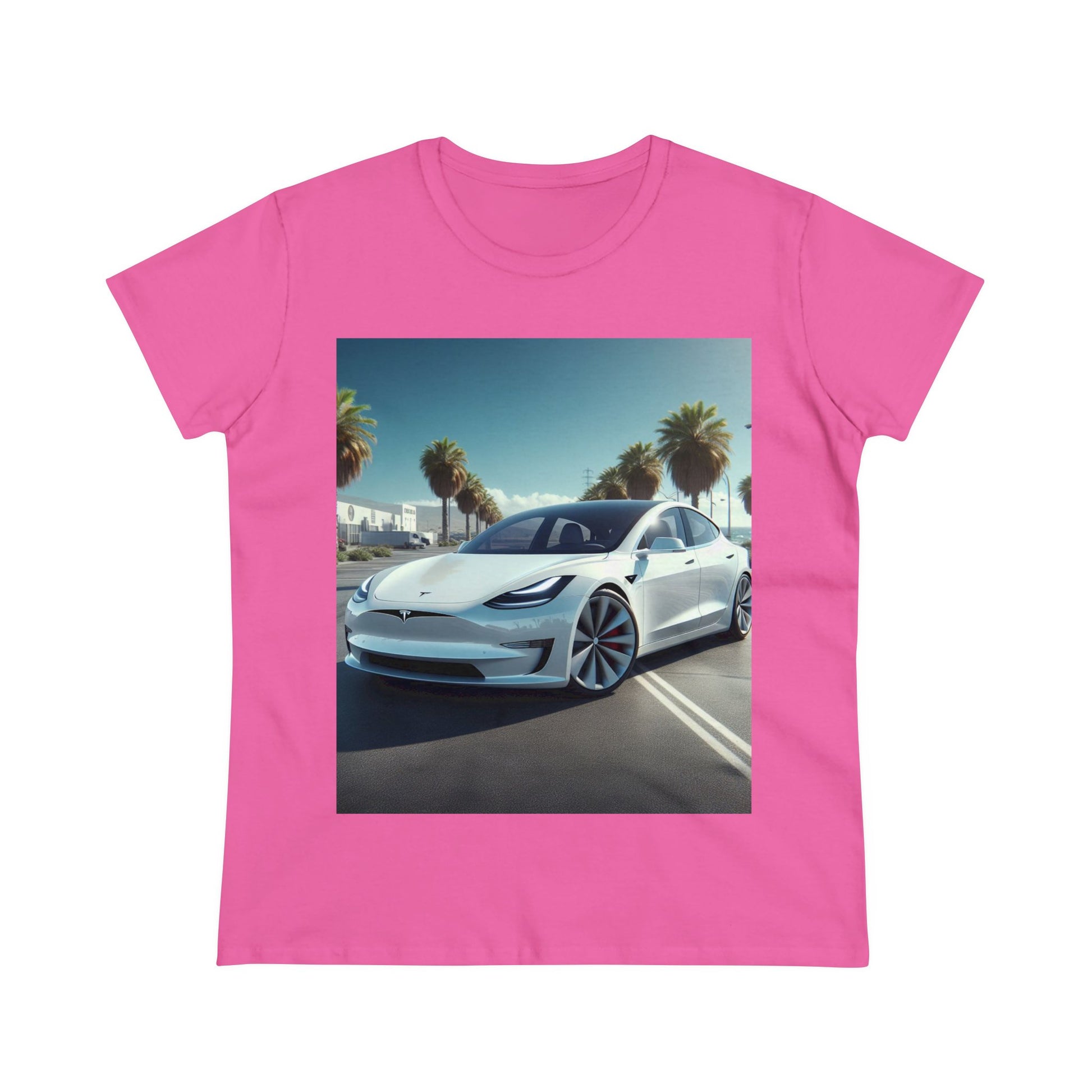 White Tesla T-Shirt T-Shirt Printify Azalea S