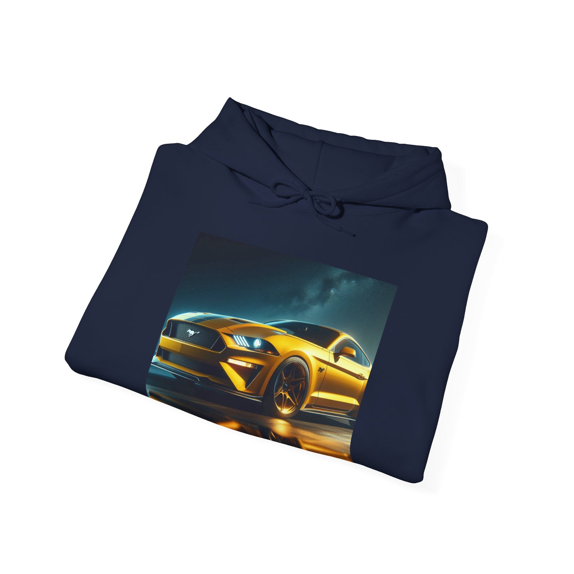 Yellow Mustang Hoodie Hoodie Printify