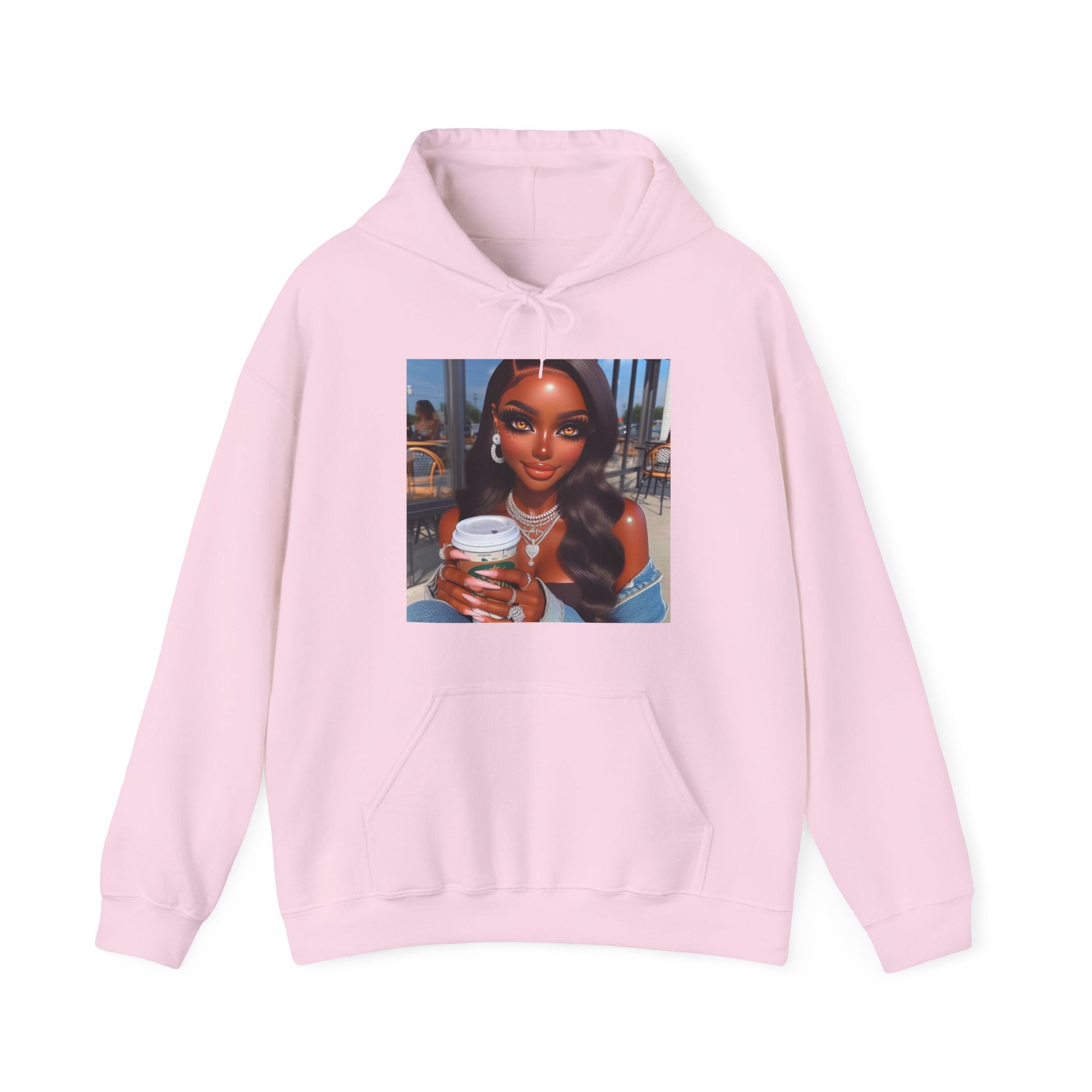 Coffee Beauty Hoodie Hoodie Printify Light Pink S