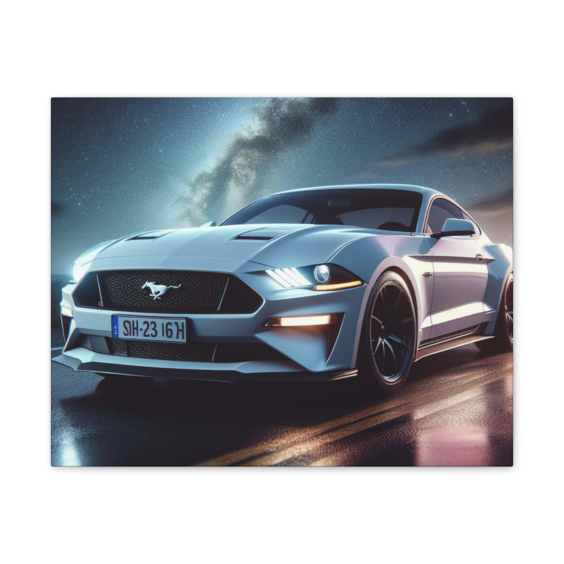 Silver Mustang Canvas Canvas Printify