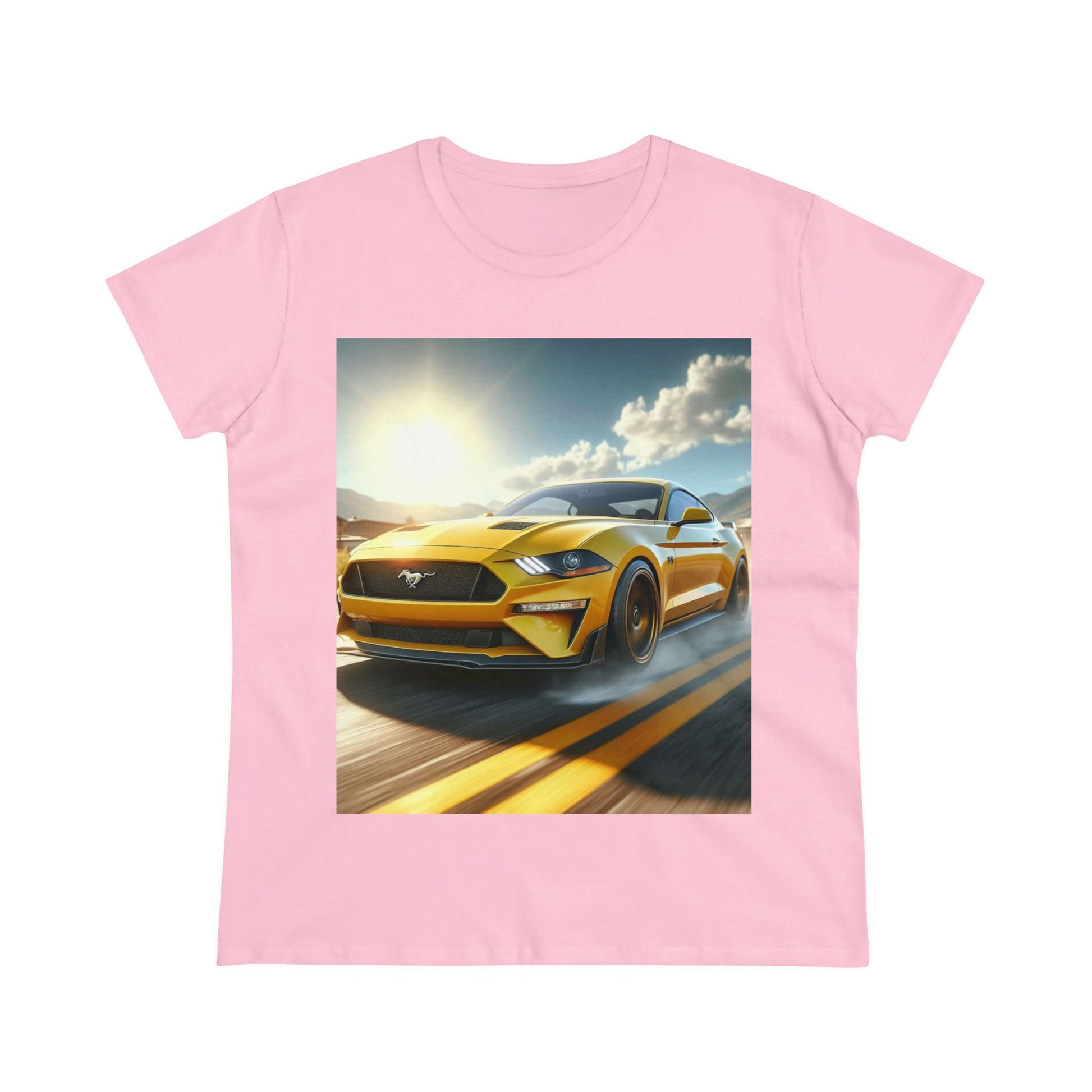 Yellow Mustang T-Shirt T-Shirt Printify Light Pink S