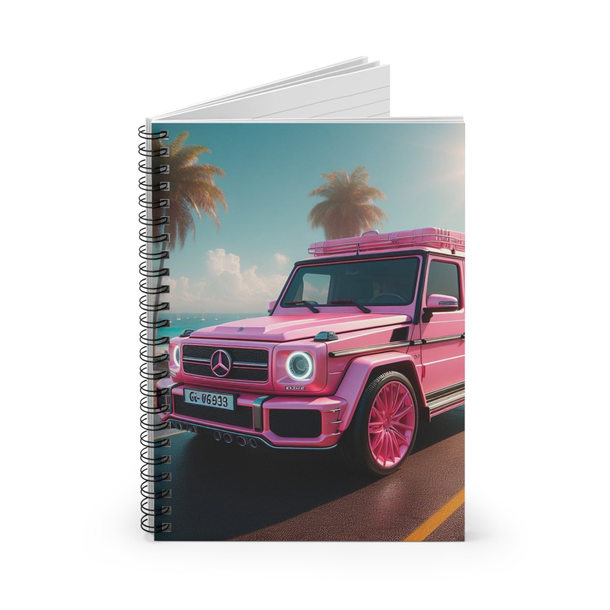Pink G-Wagon Spiral Notebook Paper products Printify