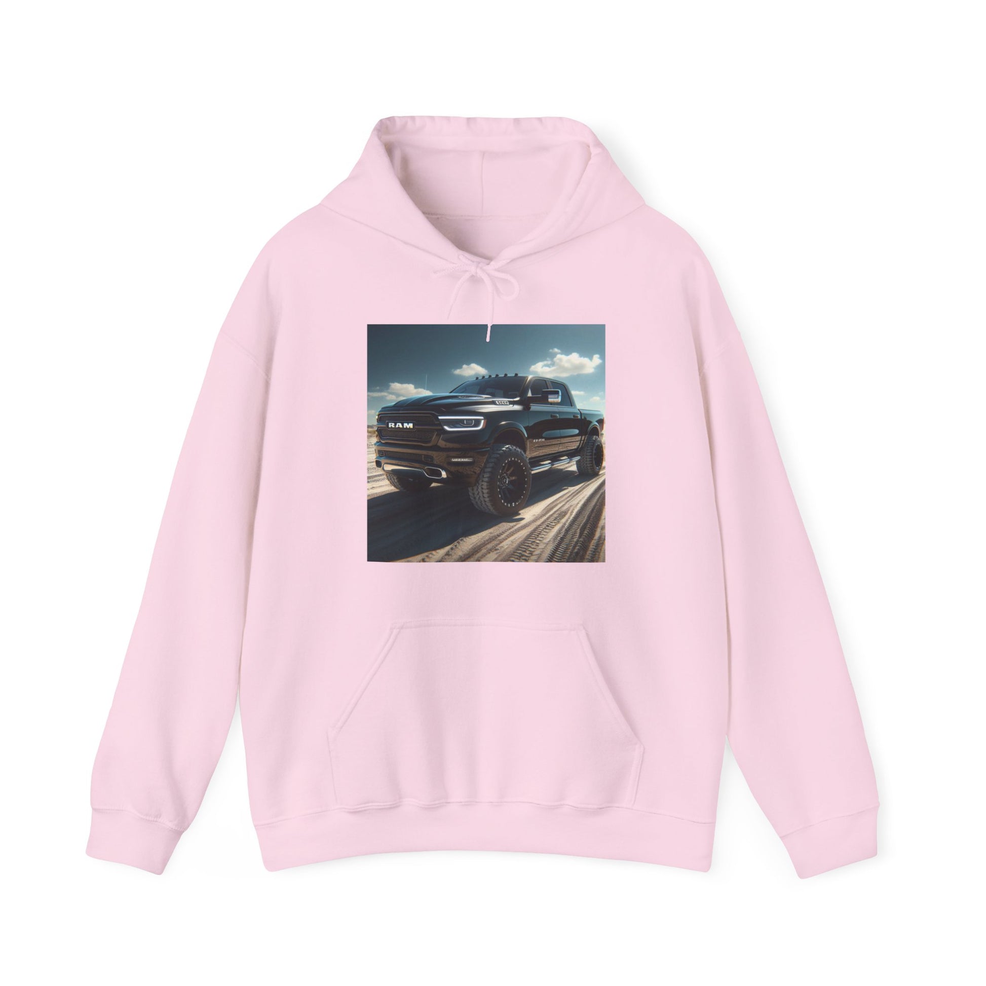 Black Dodge Ram Hoodie Hoodie Printify Light Pink S