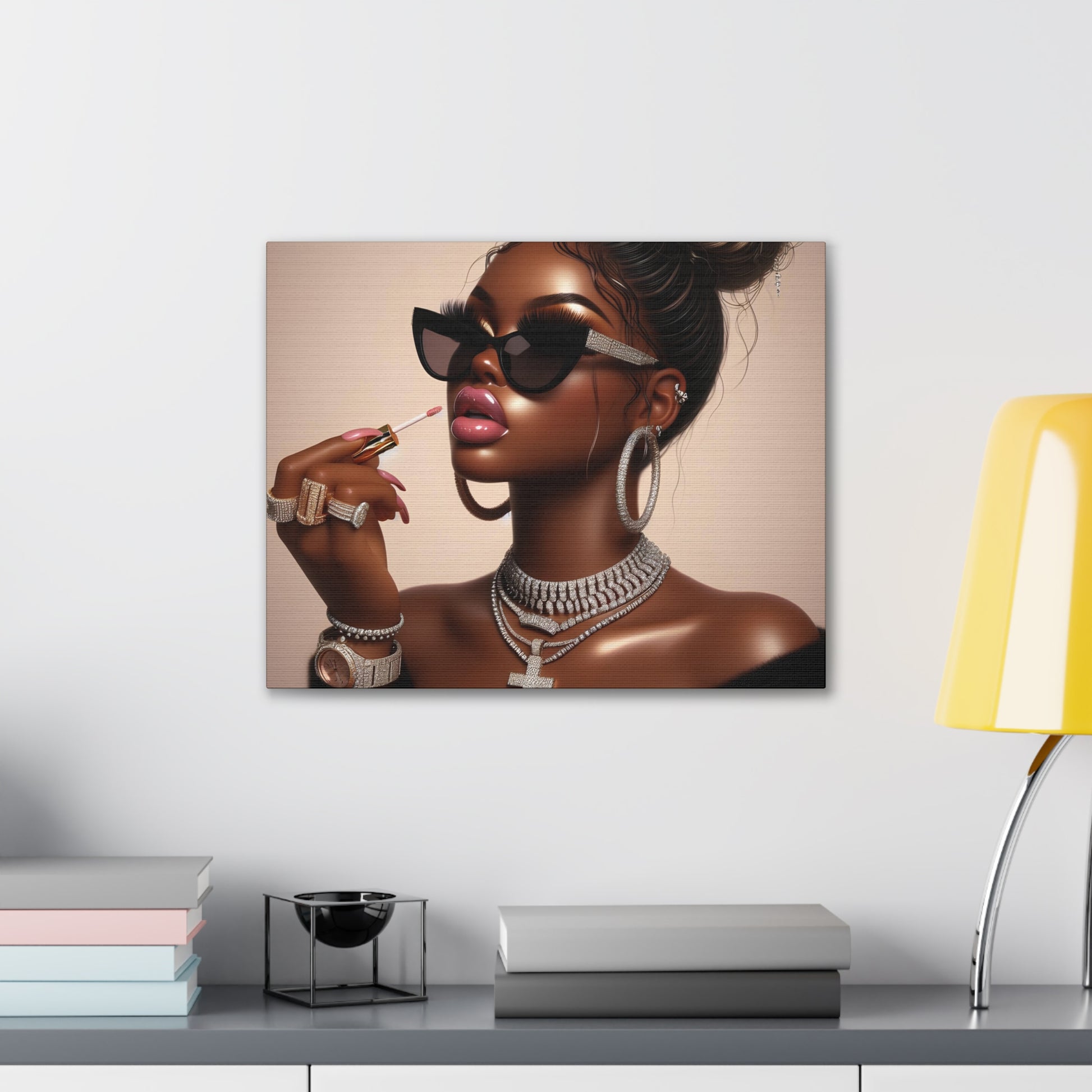 My Lip Gloss is Poppin Canvas Canvas Printify 20″ x 16″ (Horizontal) 0.75''