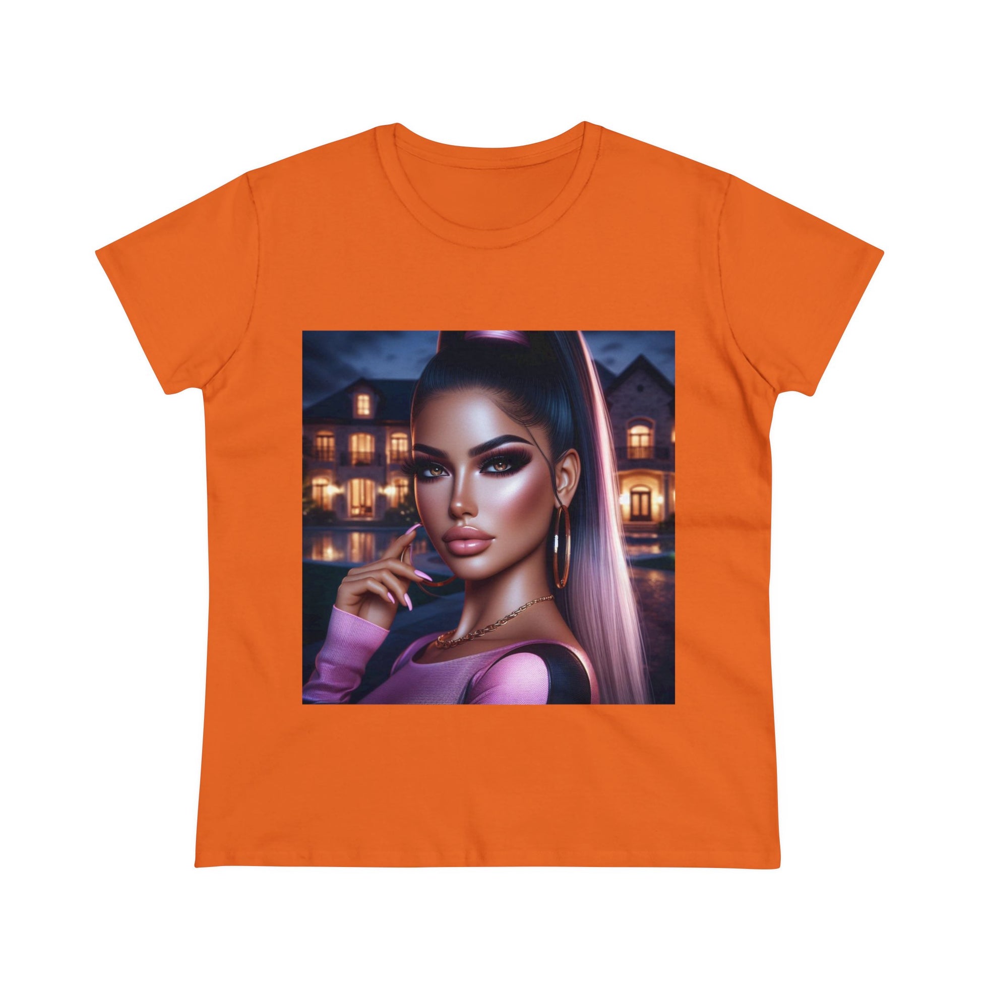 Pink at Night T-Shirt T-Shirt Printify Orange S