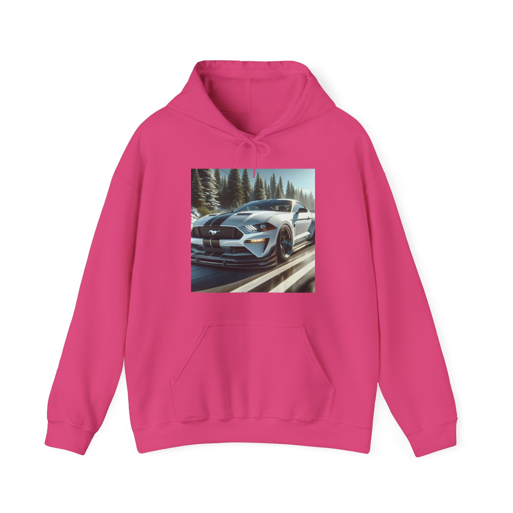 White Mustang Hoodie Hoodie Printify Heliconia S