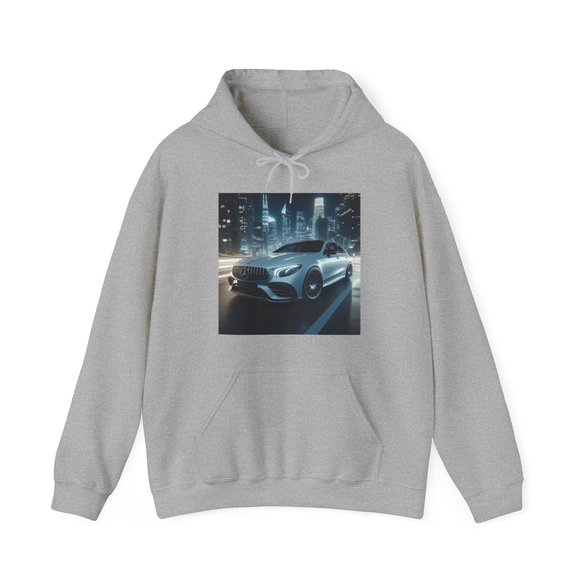 White Mercedes Hoodie Hoodie Printify Sport Grey S