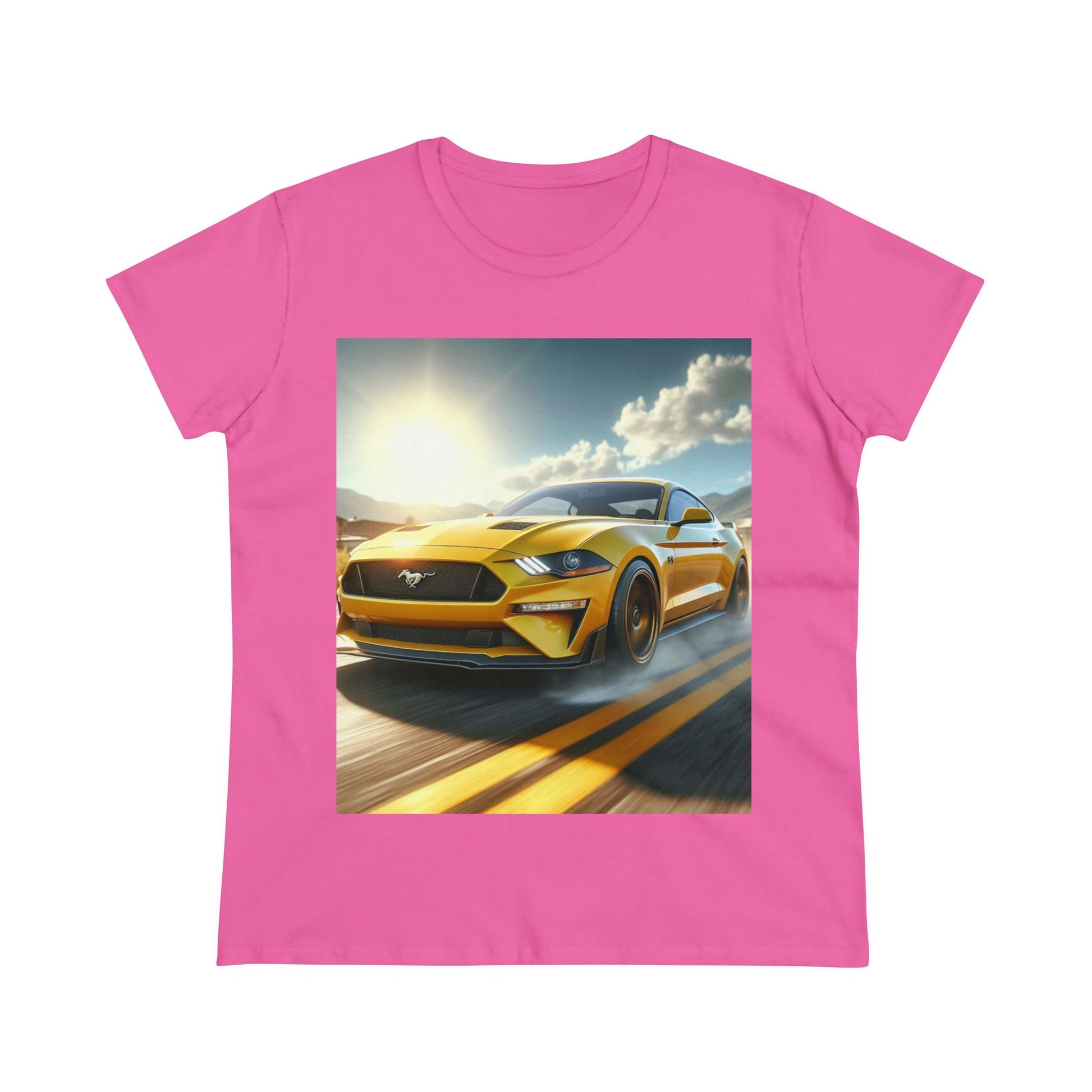 Yellow Mustang T-Shirt T-Shirt Printify Azalea S