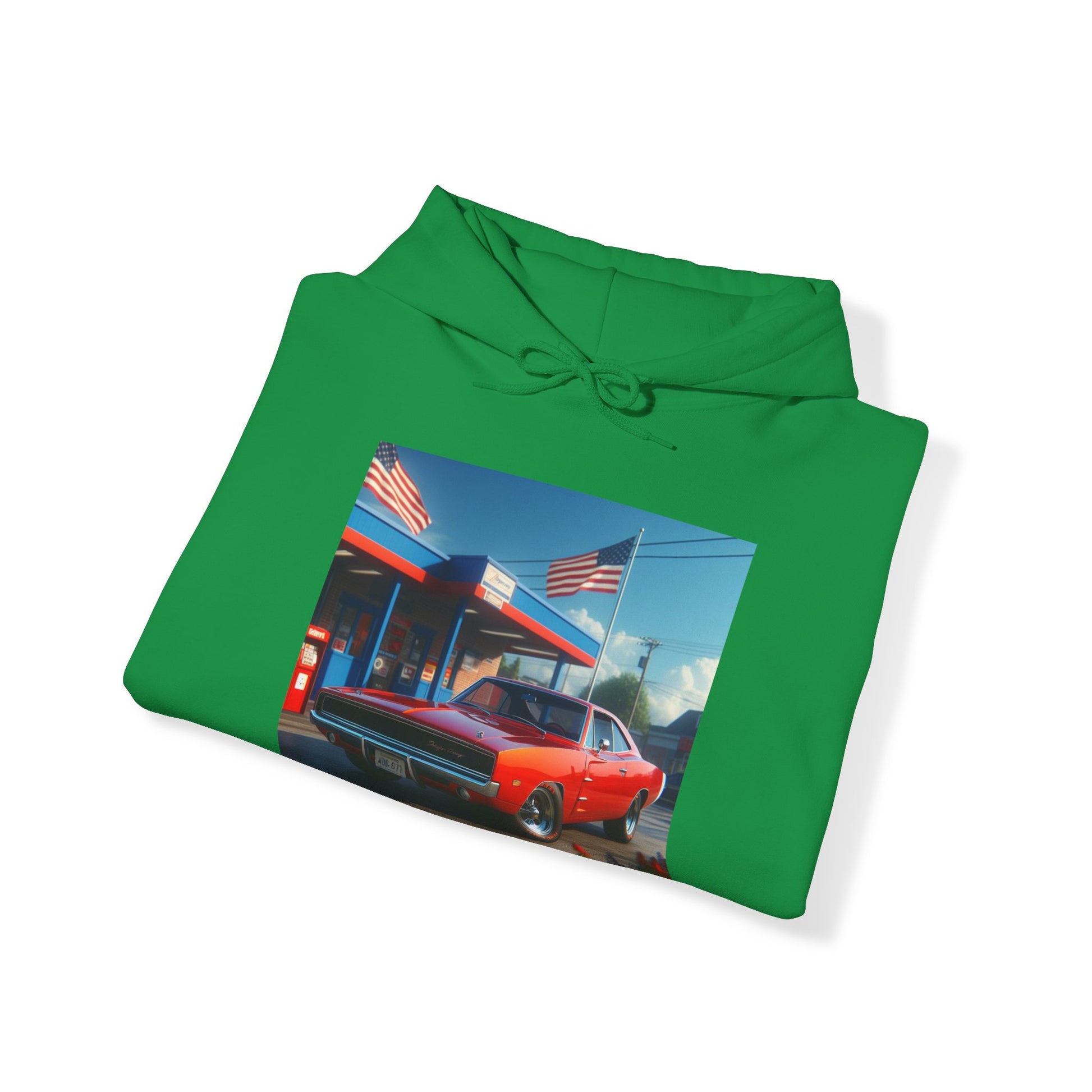 1970 Red Dodge Charger Hoodie Hoodie Printify