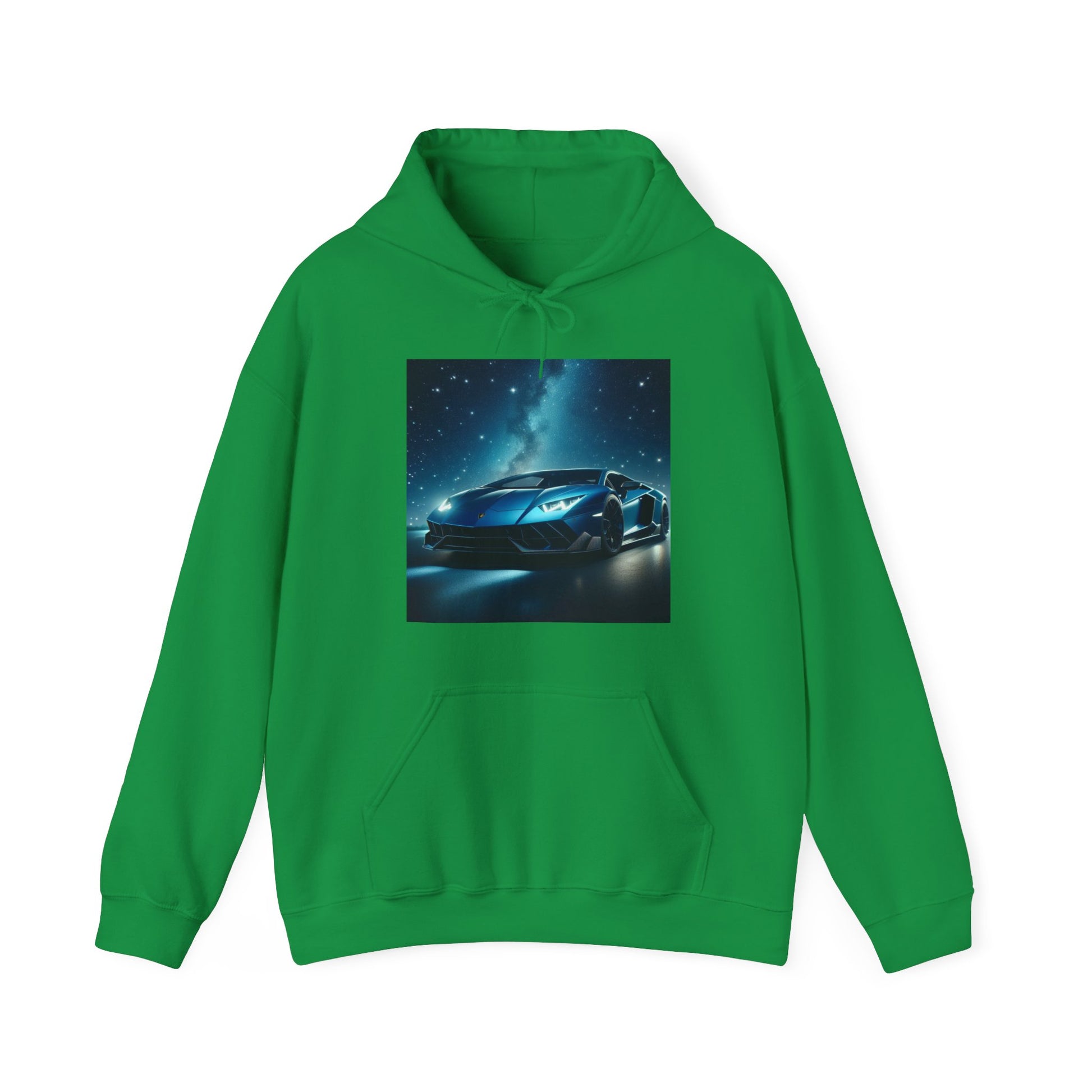 Blue Lamborghini Hoodie Hoodie Printify Irish Green S