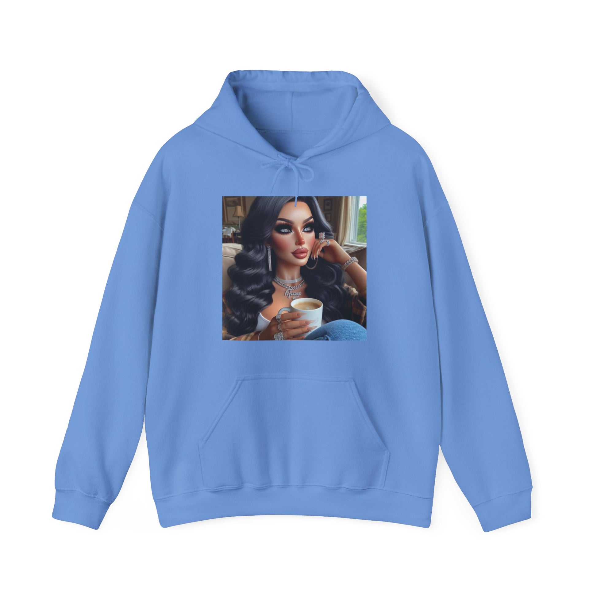 Coffee Break Hoodie Hoodie Printify Carolina Blue S
