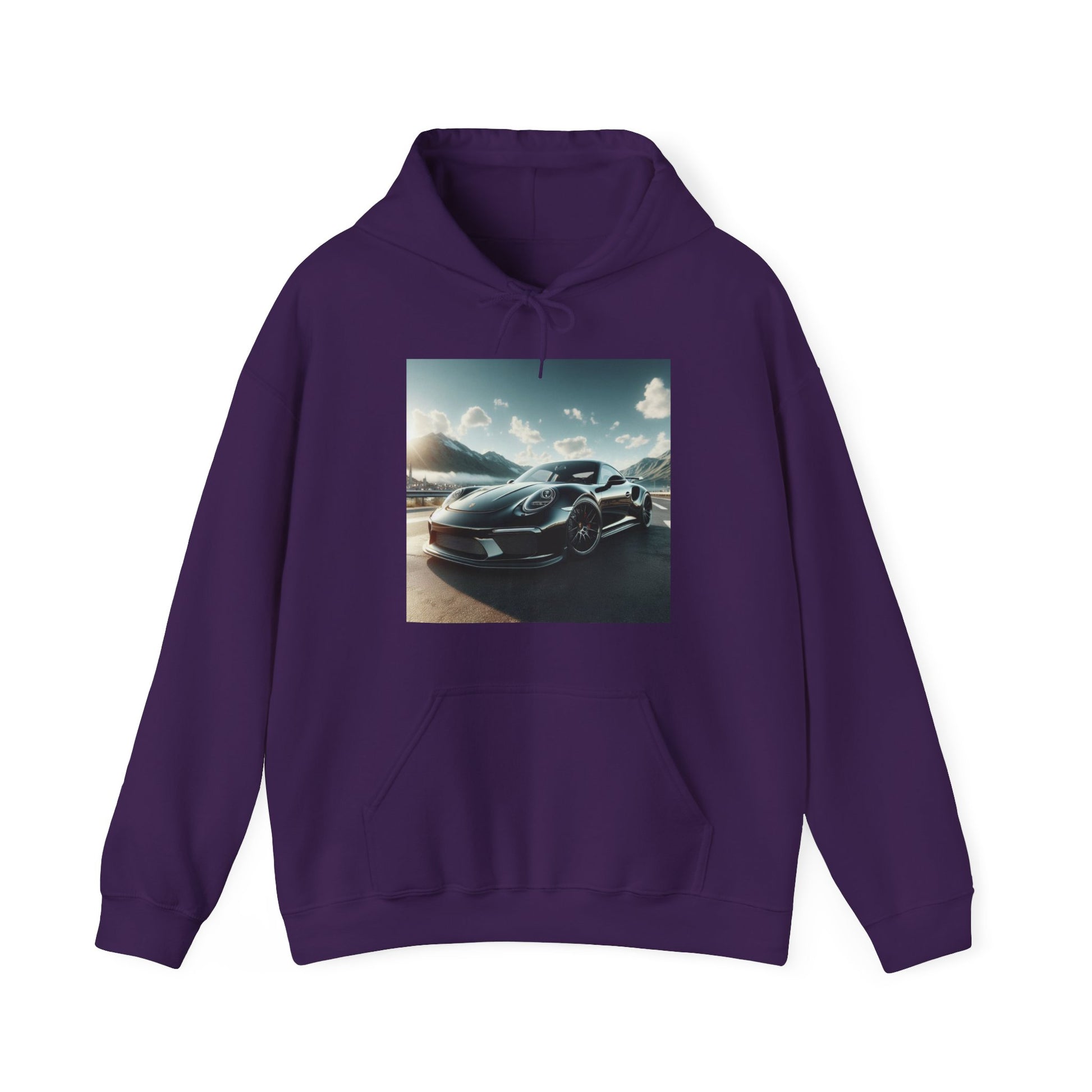 Black Porsche Hoodie Hoodie Printify Purple S