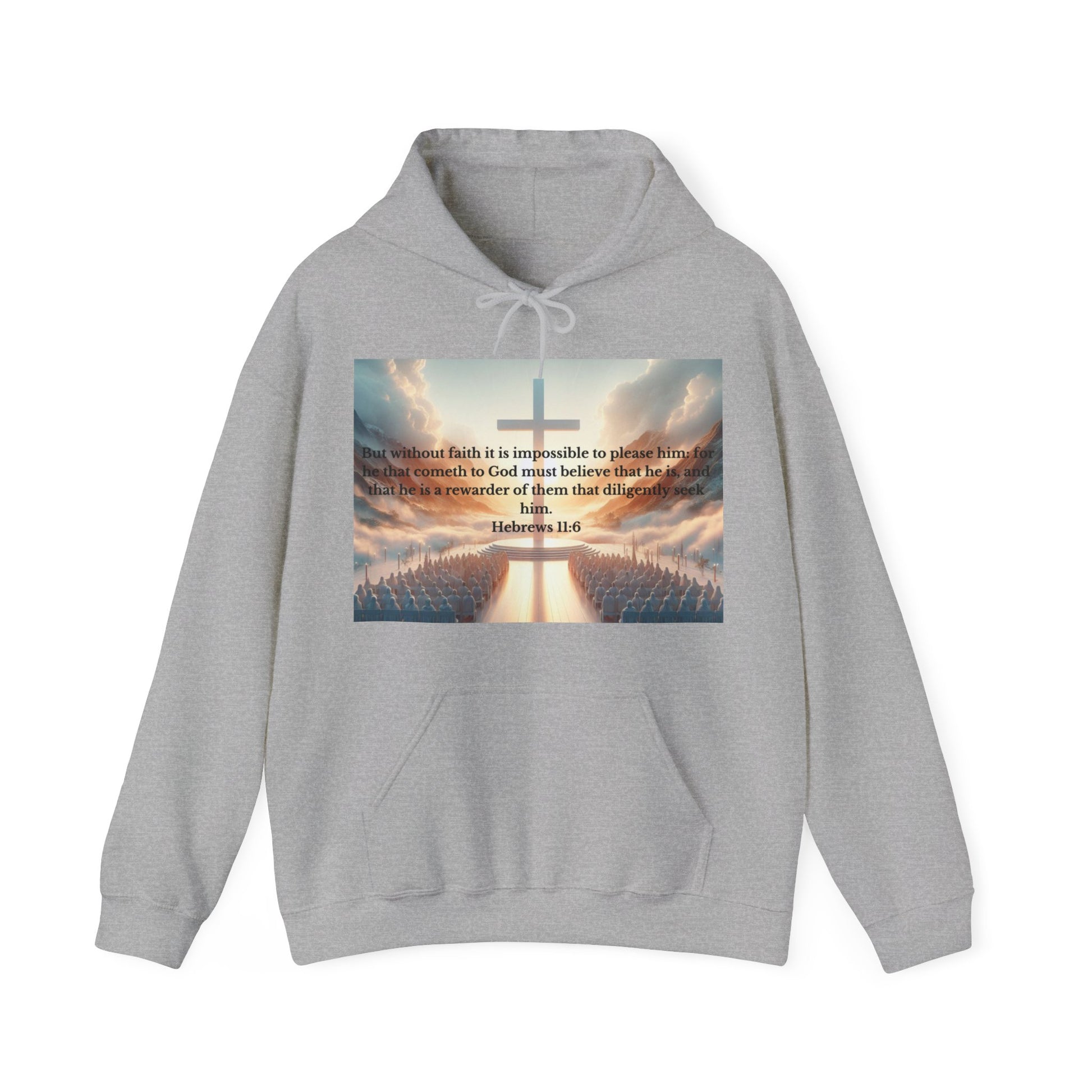Hebrews 11:6 Hoodie Hoodie Printify Sport Grey S