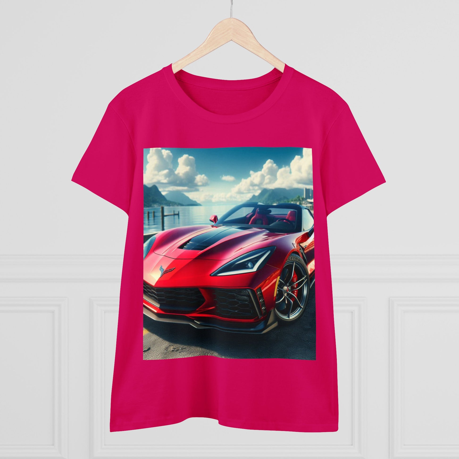 Red Corvette T-Shirt T-Shirt Printify