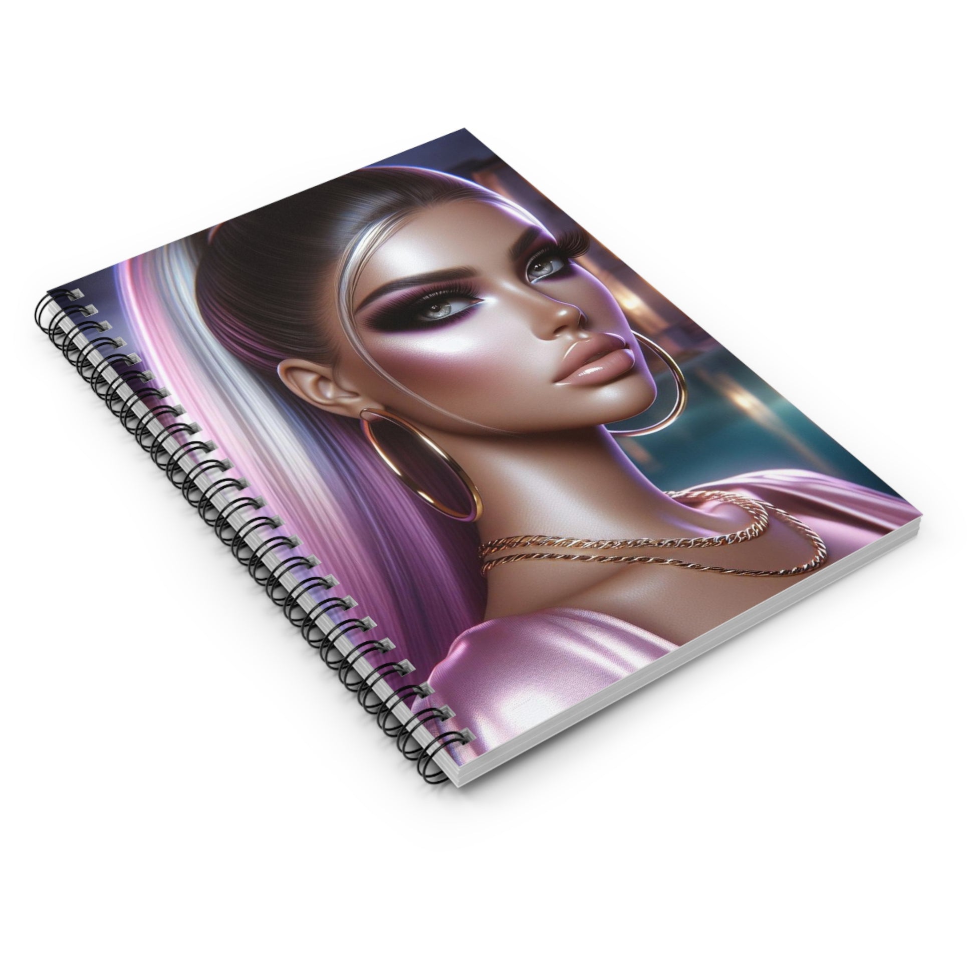 Pink at Night Spiral Notebook Paper products Printify