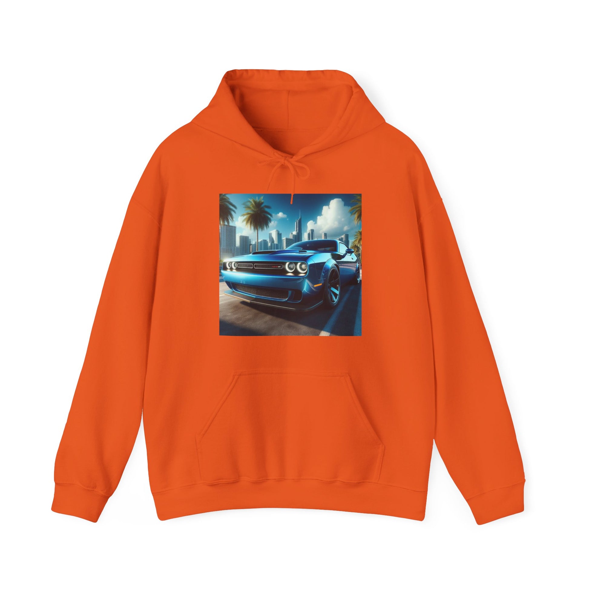 Blue Challenger Hoodie Hoodie Printify Orange S