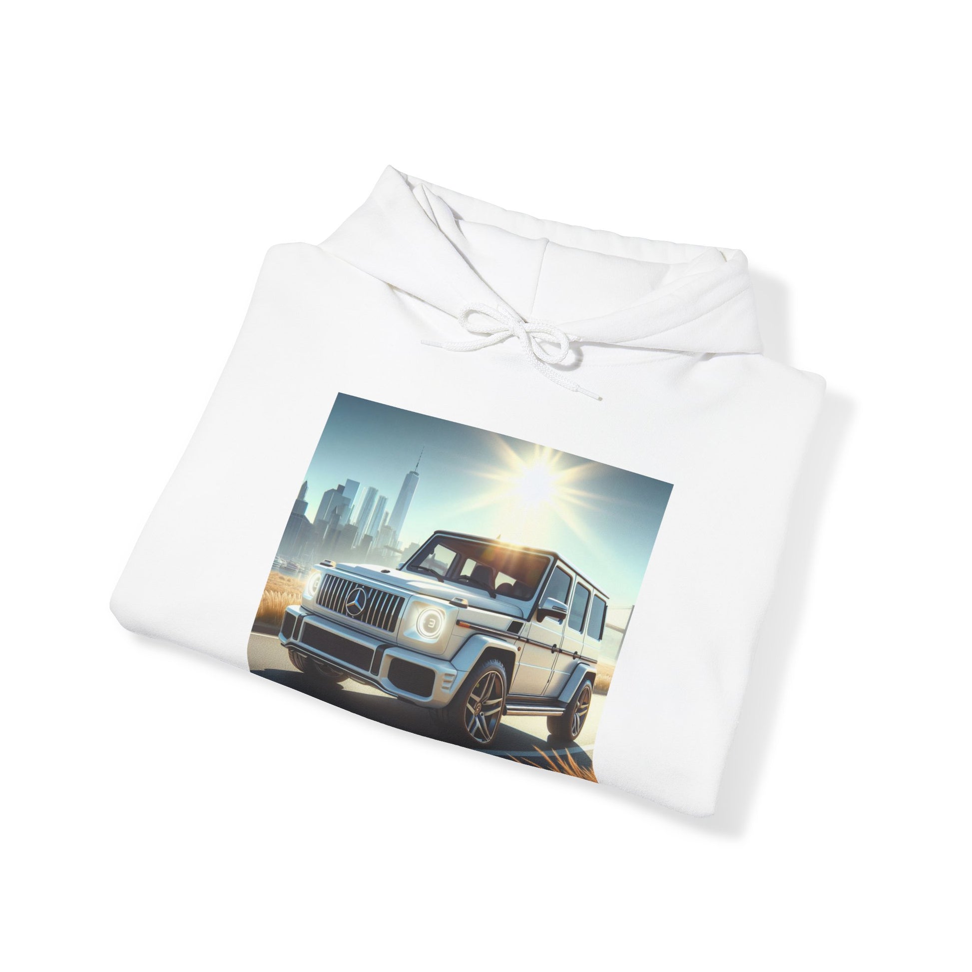 White G-Wagon Hoodie Hoodie Printify