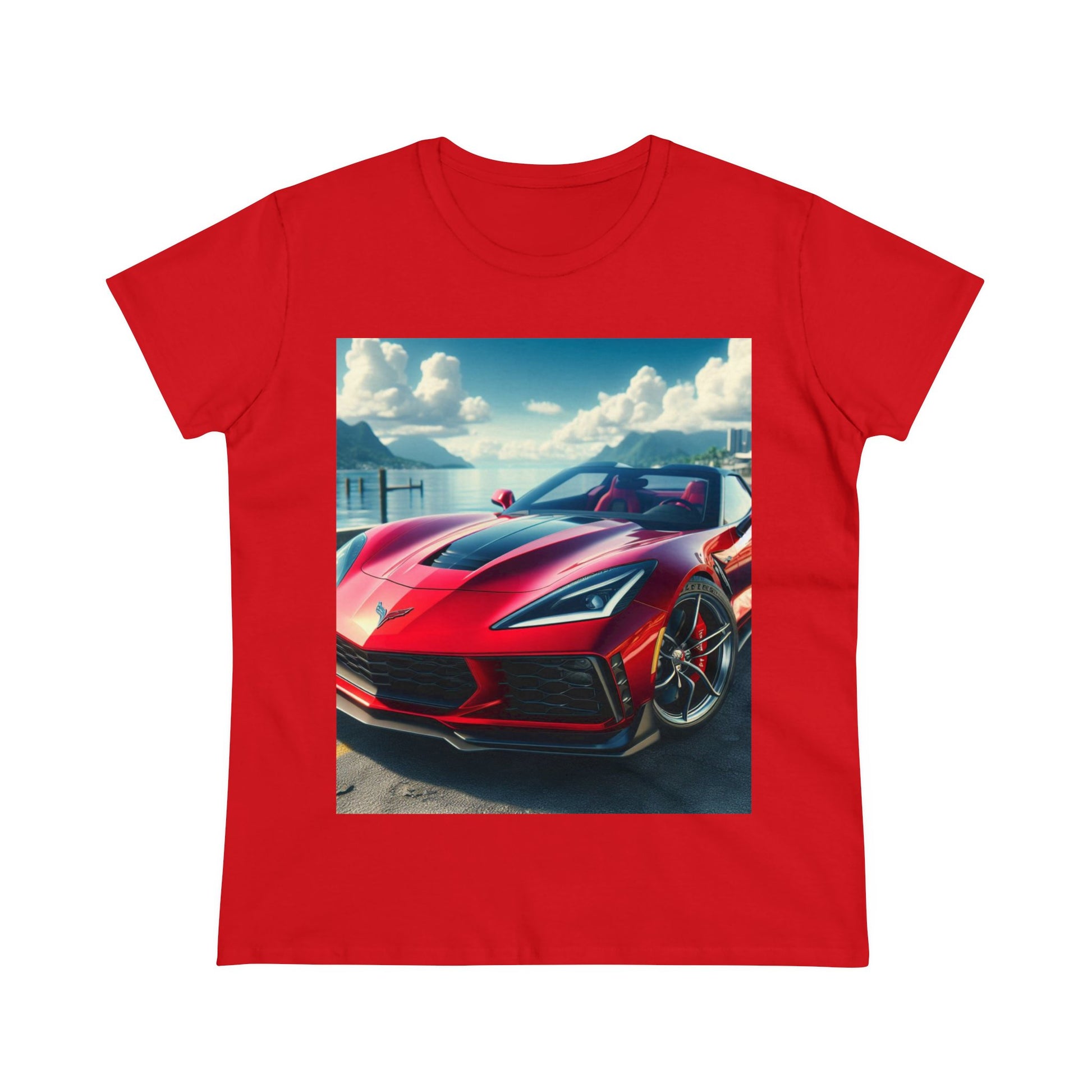 Red Corvette T-Shirt T-Shirt Printify Red S