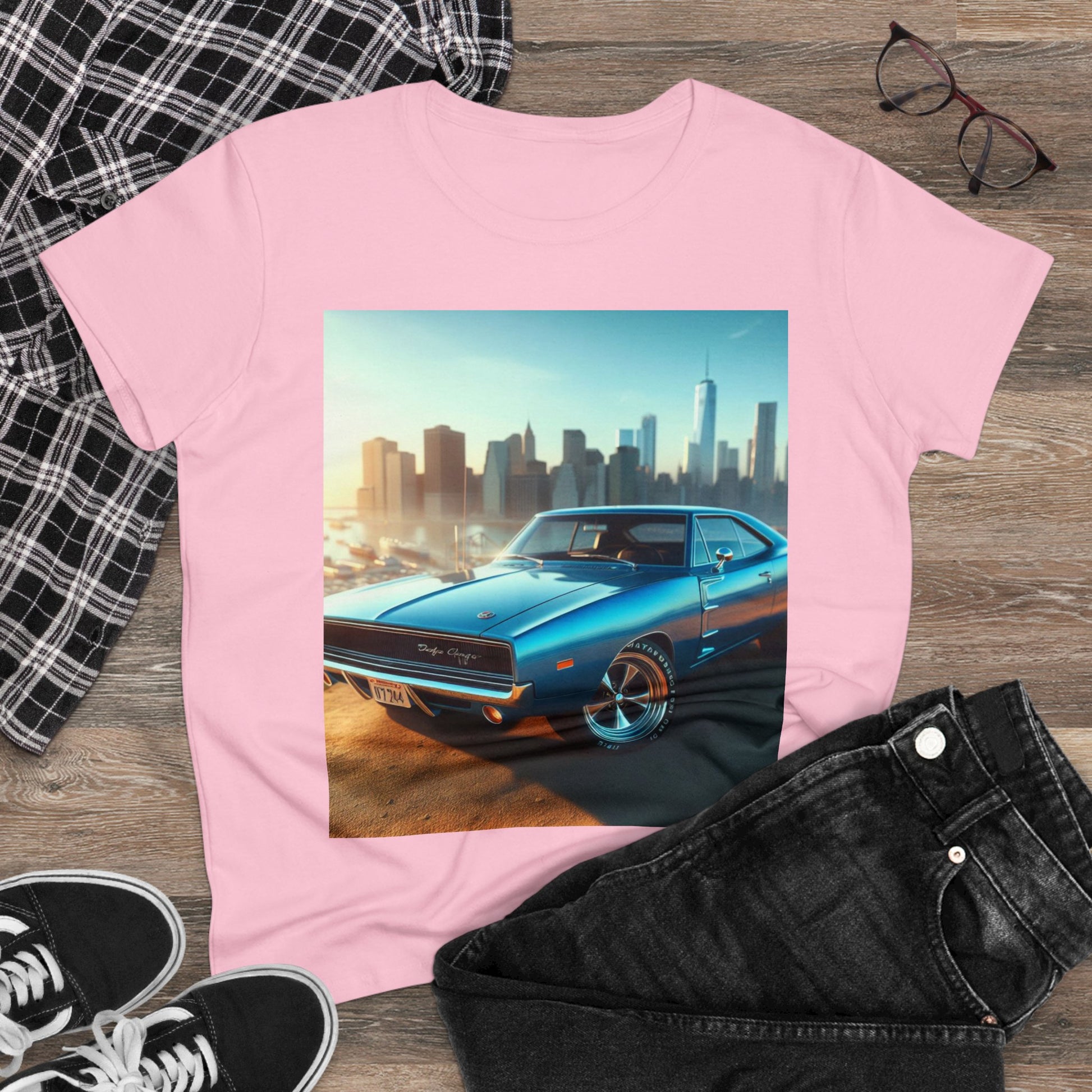 1970 Blue Dodge Charger T-Shirt T-Shirt Printify