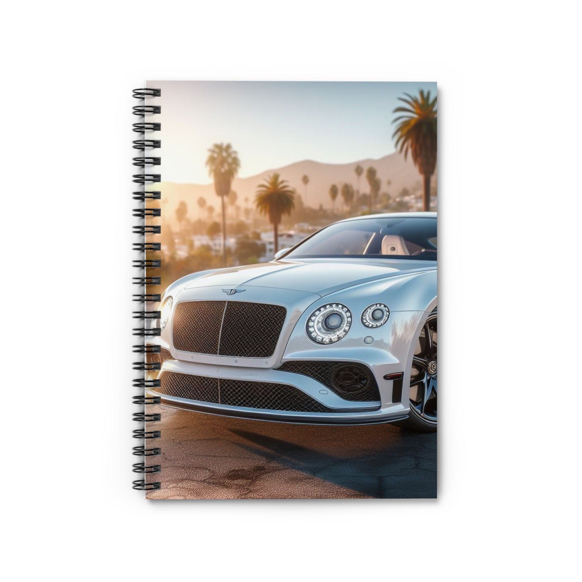 Silver Bentley Spiral Notebook Paper products Printify One Size
